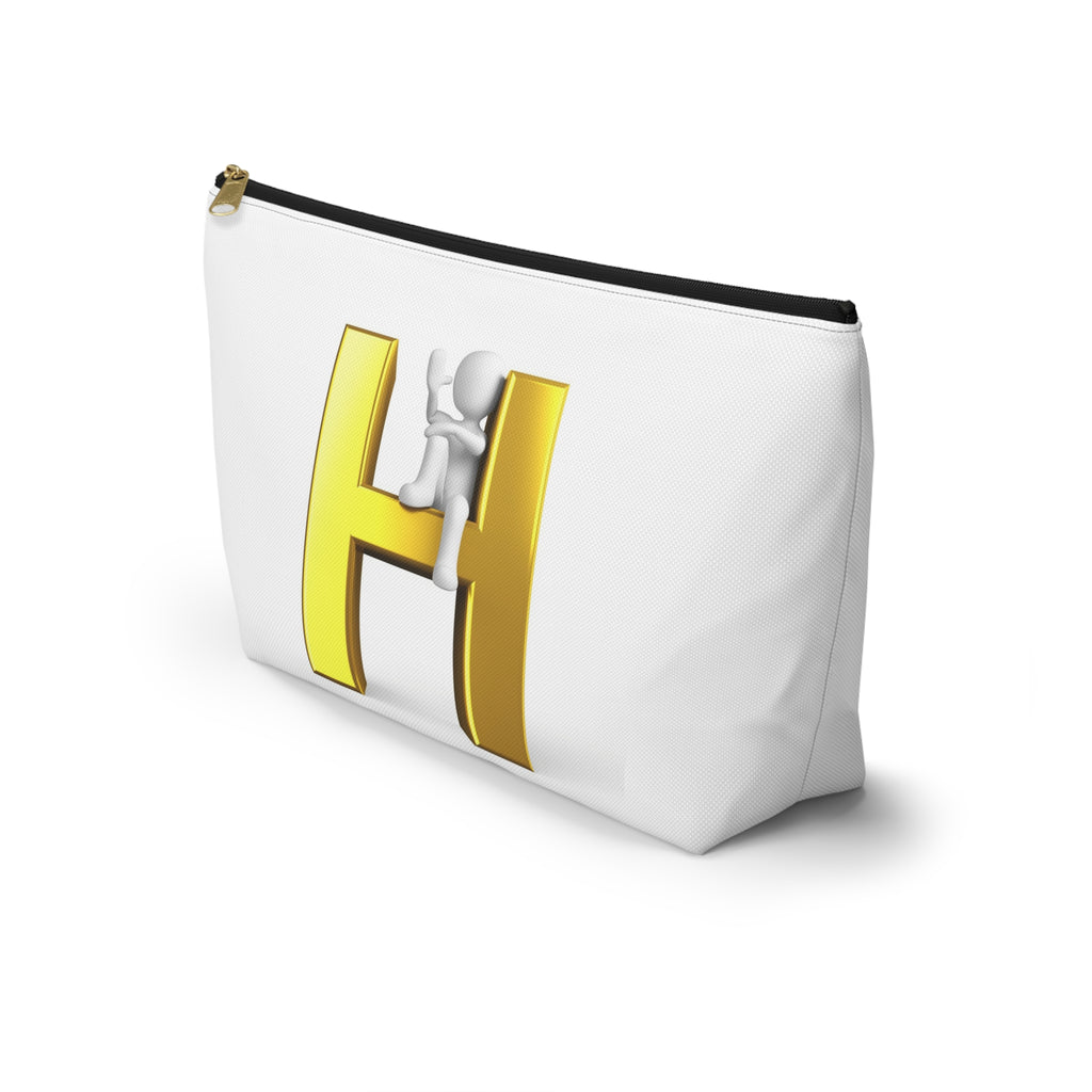 Gold 3D Letter H with Climbing Figure Accessory Pouch