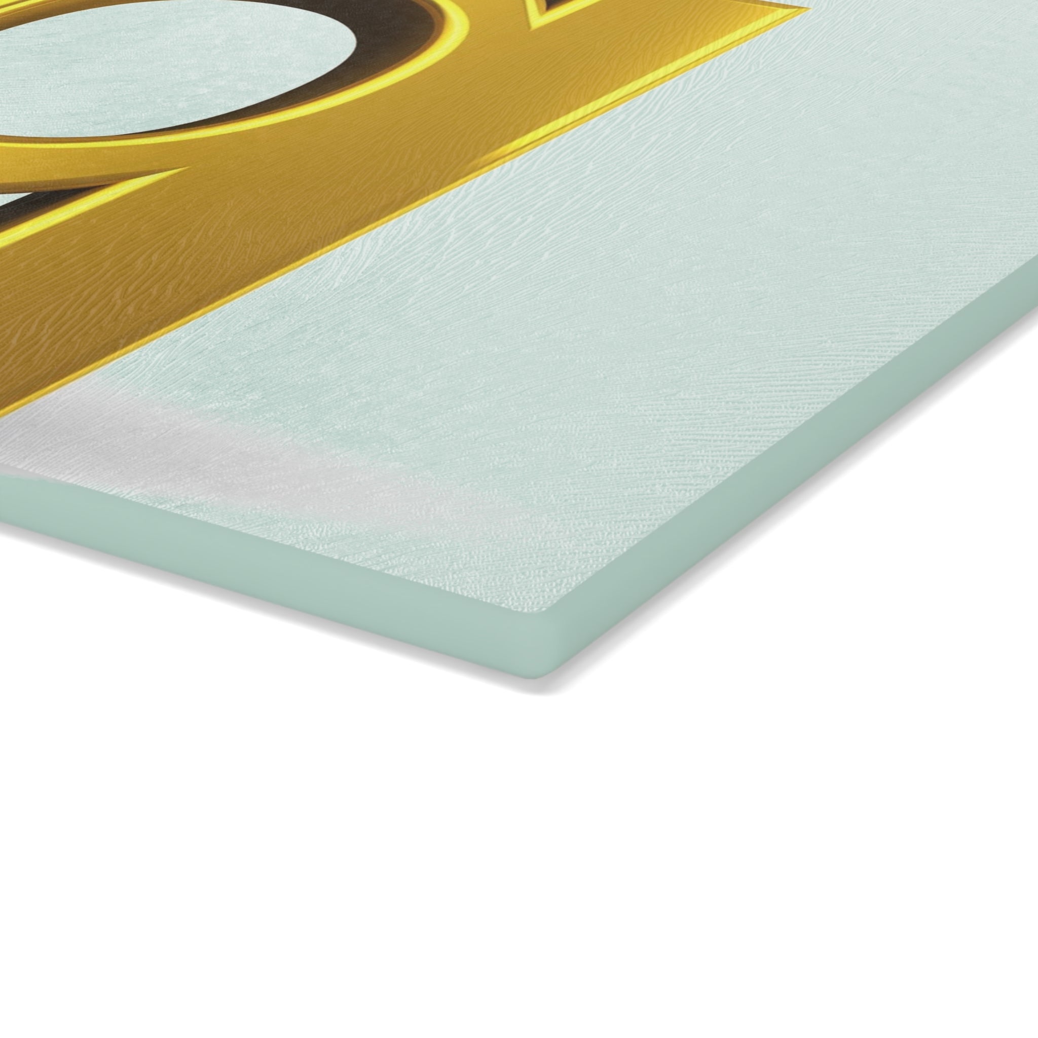Gold Letter Q with Figure Glass Cutting Board | Decorative Kitchen Chopping Board