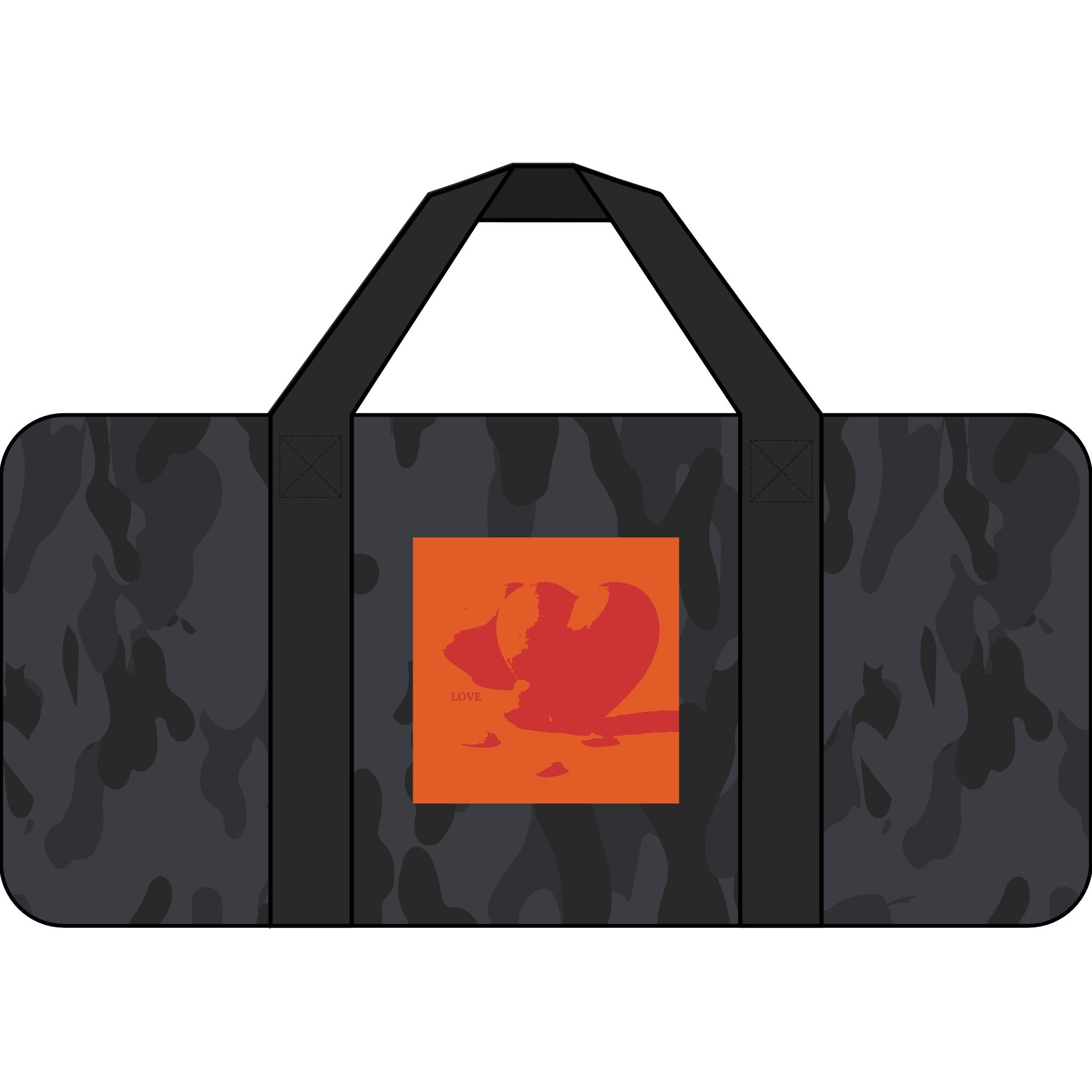 Orange Dragon Emblem Tripper Duffel Bag | Checker Straps, Camouflage Option