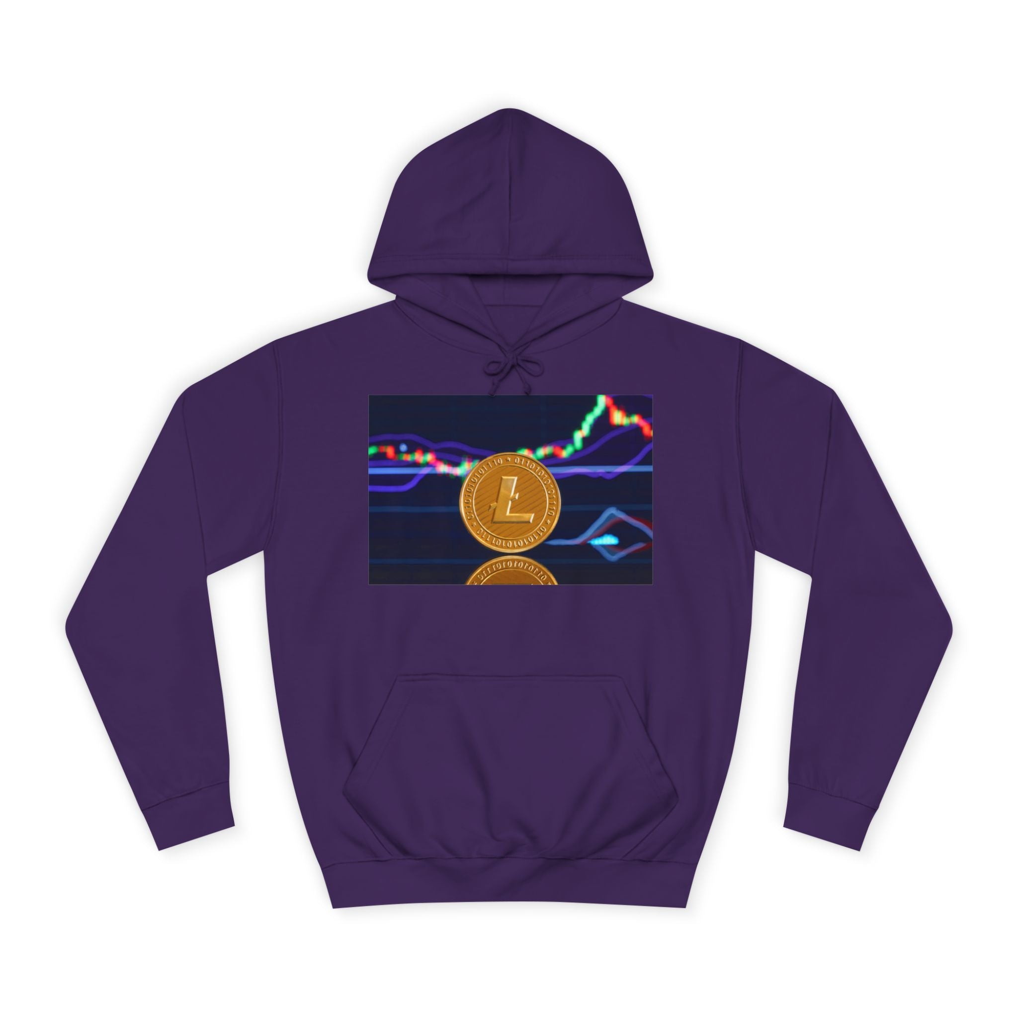 Litecoin Coin Graphic Hoodie | Crypto Chart Design, Digital Currency Apparel