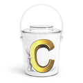 Gold Letter C Design Ice Bucket | Acrylic Ice Bucket with Tongs