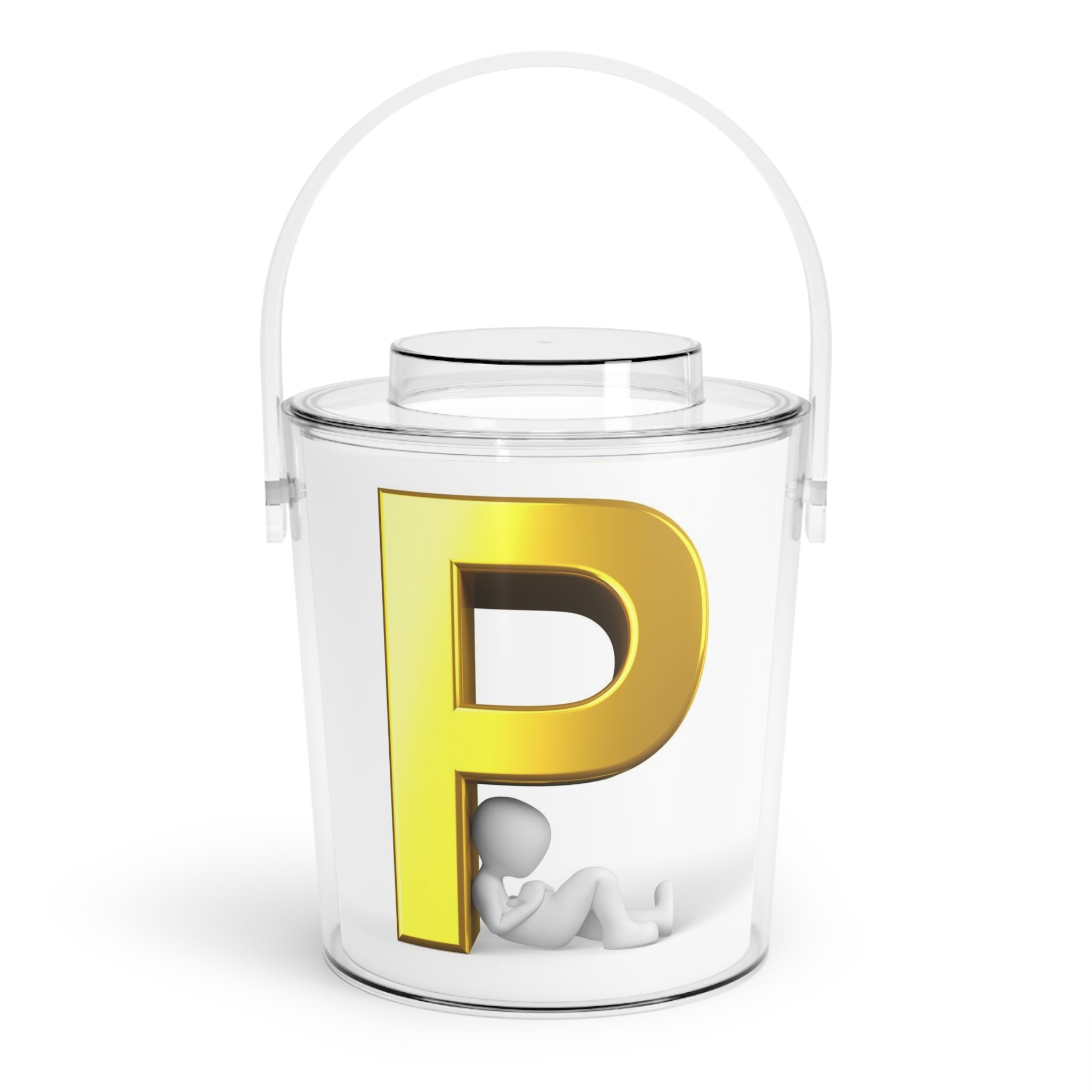 Gold Letter P Monogram Ice Bucket