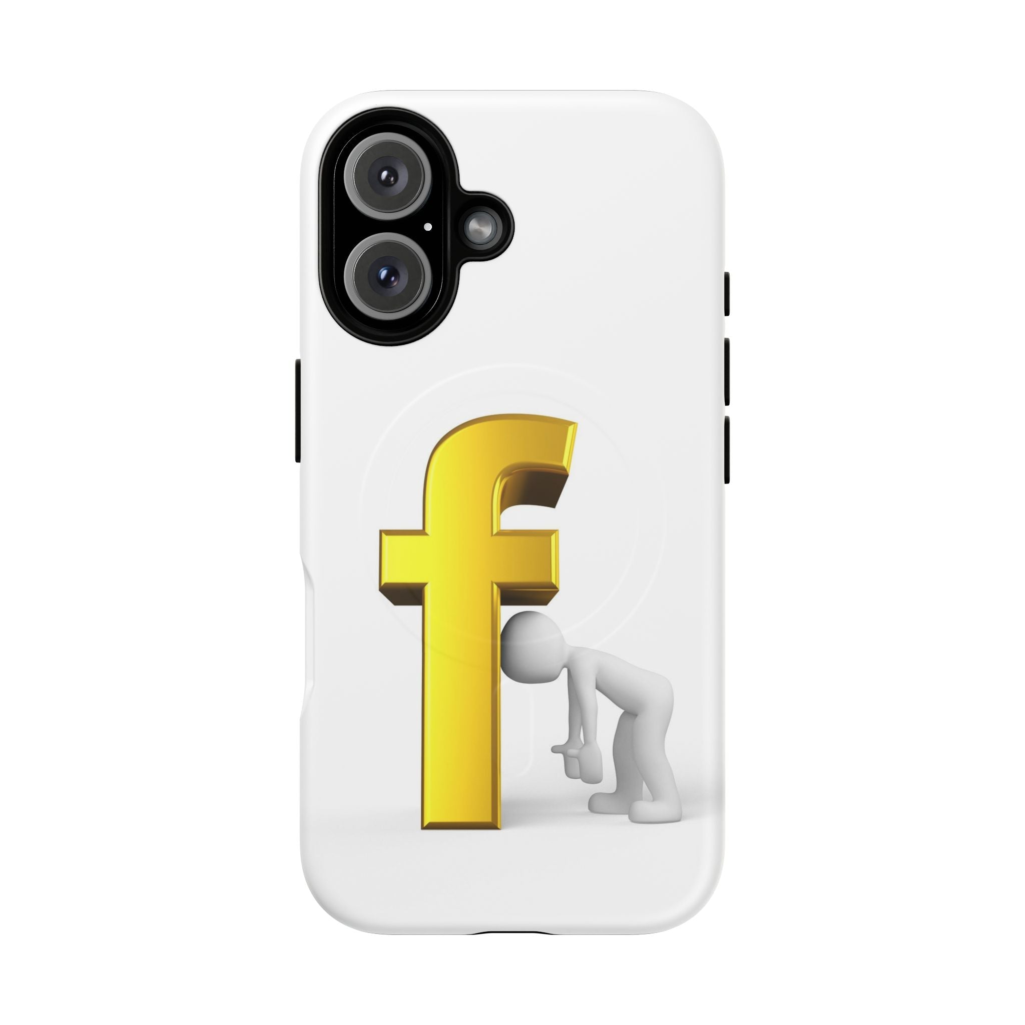 3D Gold Letter F Phone Case | Tough Magnetic Case
