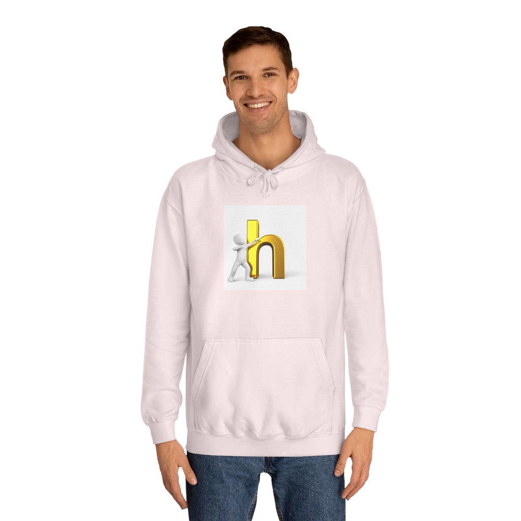 3D Gold Letter H Design Hoodie | Letterman Initial Hoodie