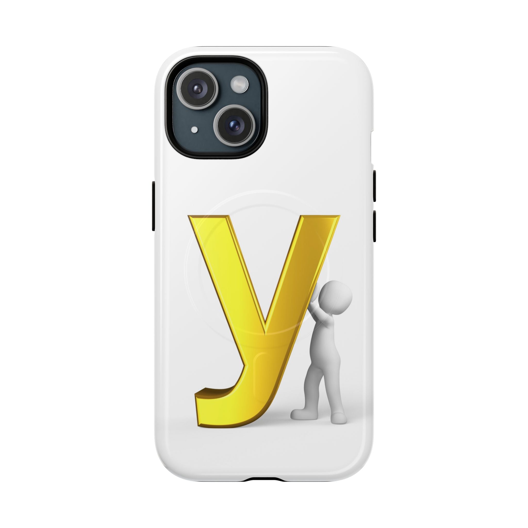 Coque de téléphone en or lettre Y | Coques magnétiques robustes