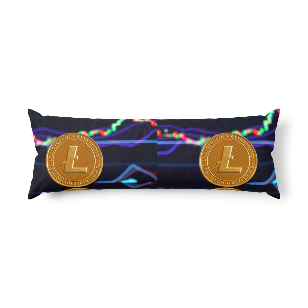 Litecoin Crypto Coins body pillow | Cryptocurrency trading chart design