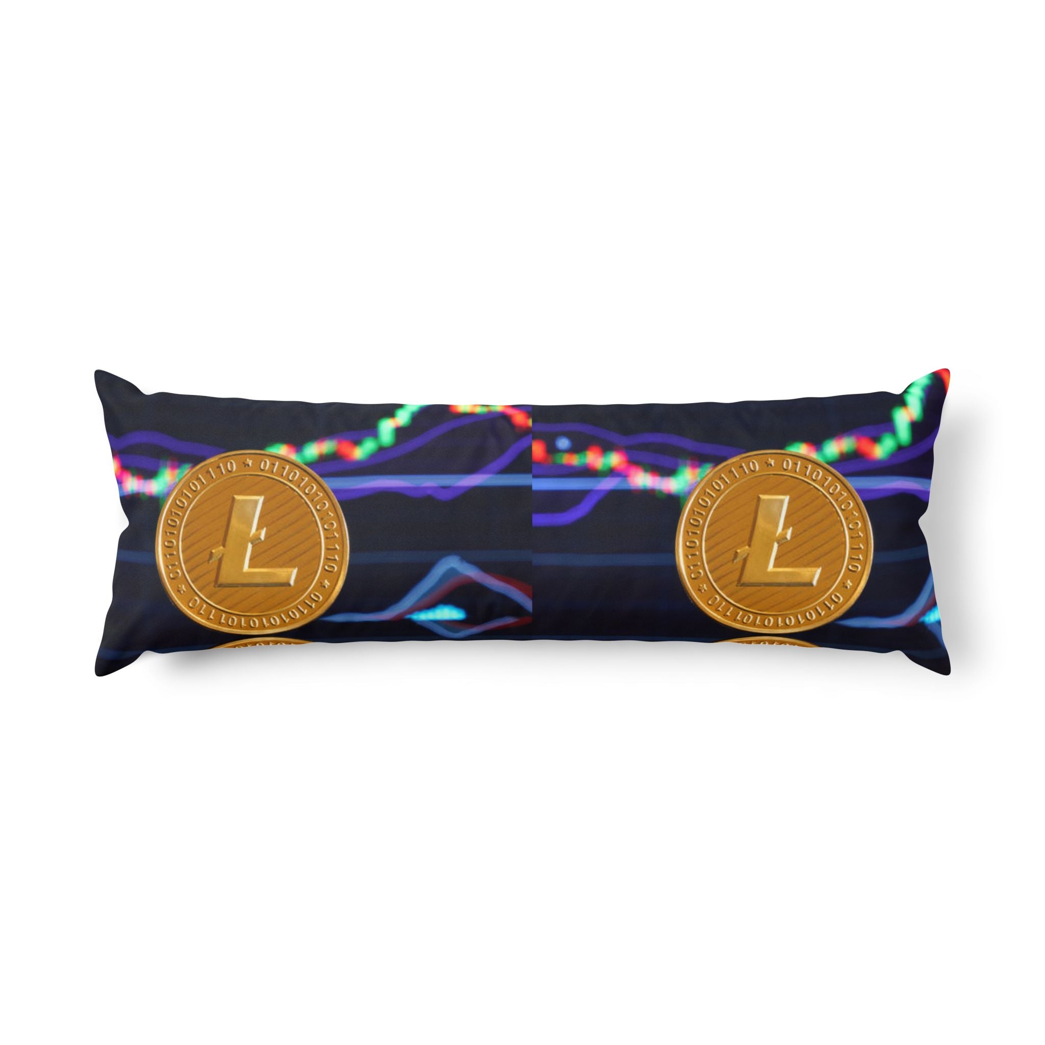 Litecoin Crypto Coins body pillow | Cryptocurrency trading chart design
