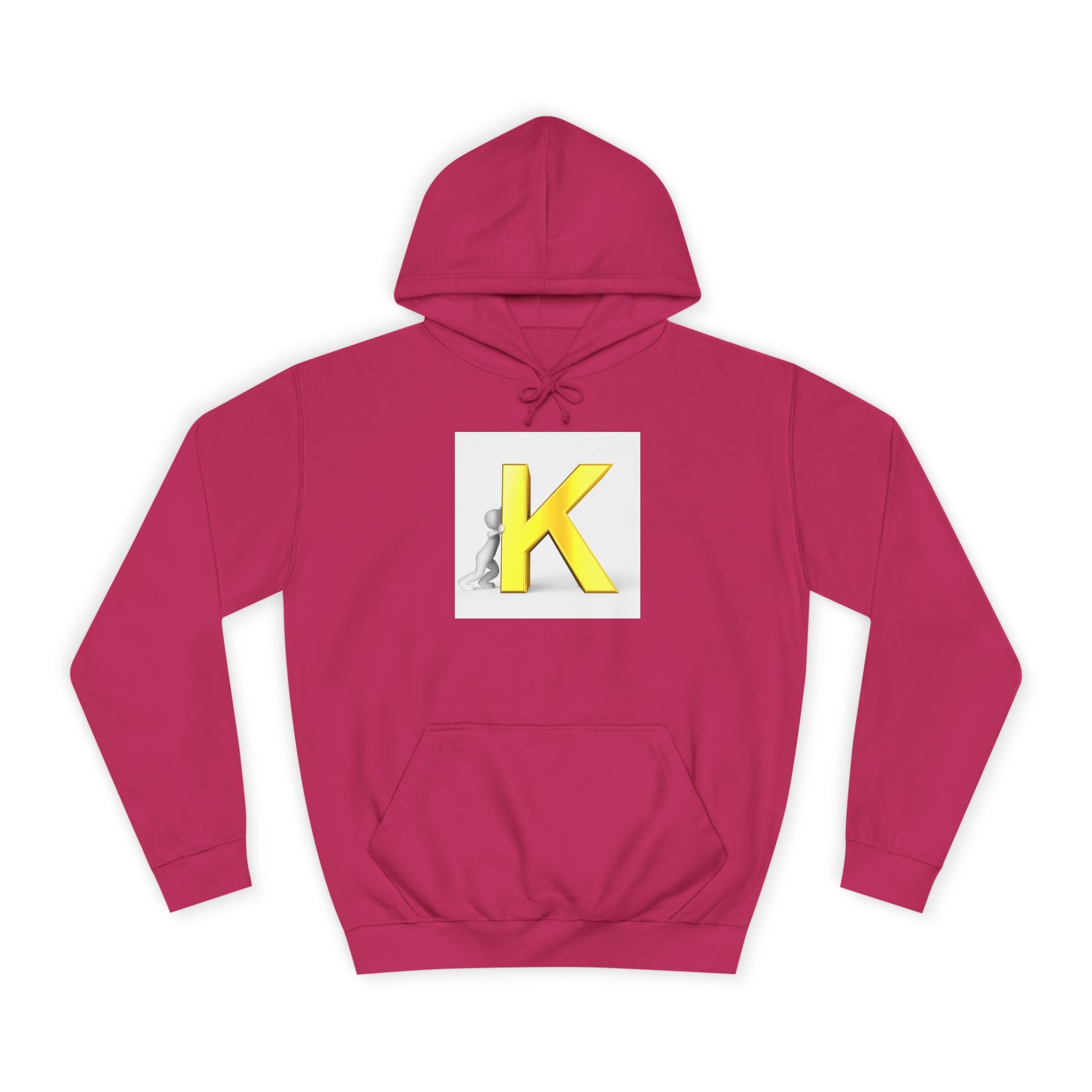 Yellow 3D Letter K hoodie | Initial Monogram, Alphabet Graphic