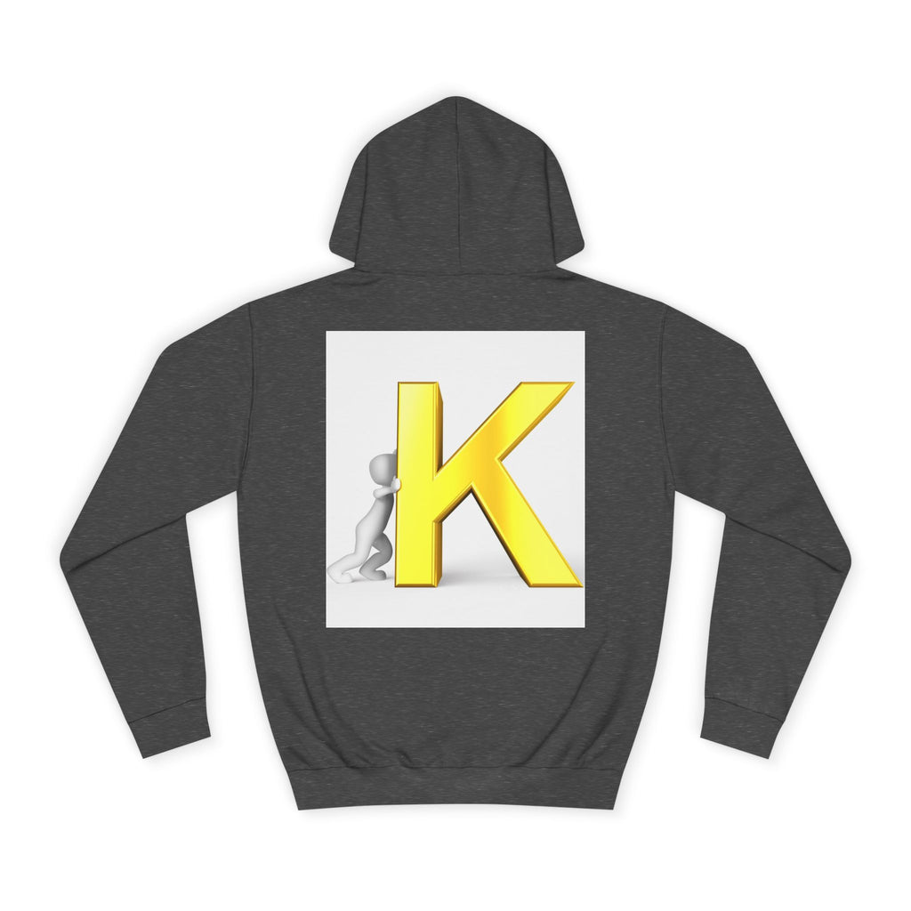 Yellow 3D Letter K hoodie | Initial Monogram, Alphabet Graphic