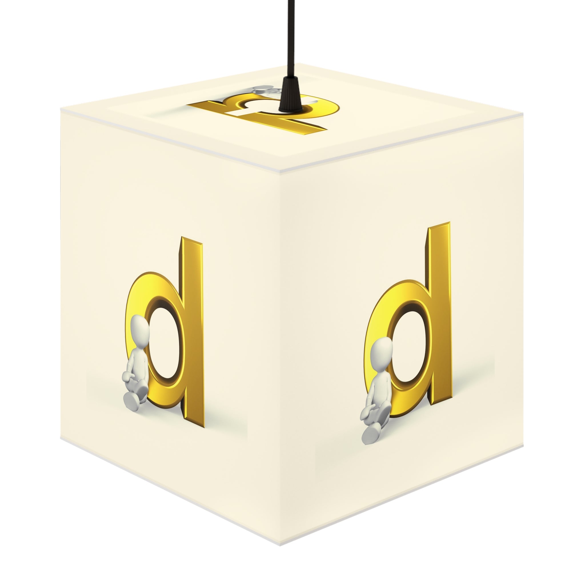 Gold Letter D Light Cube Lamp | Alphabet Initial Night Light