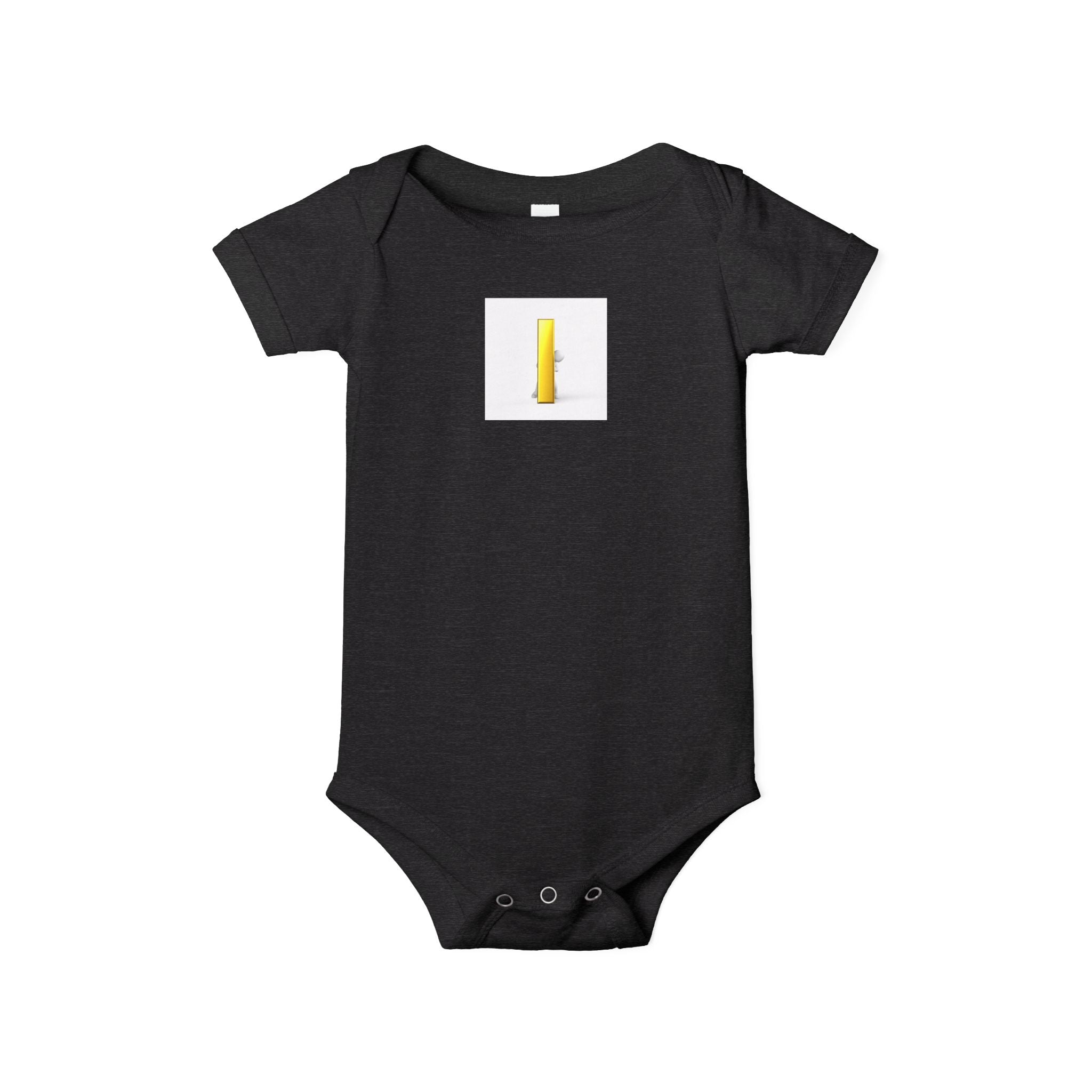 Lettre jaune et grenouillère bébé | Bodysuit bébé minimaliste