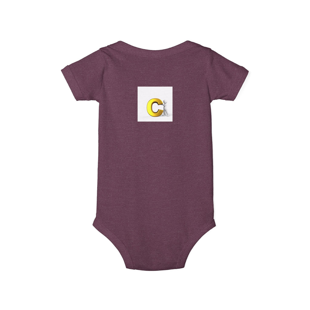 Letter C Chick Infant Onesie | Baby Monogram Initial Bodysuit