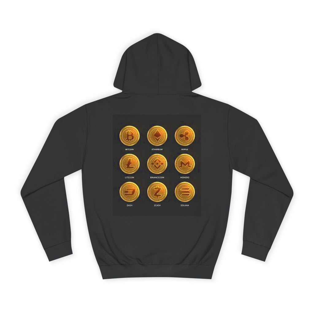 Crypto Coin Icons Hoodie | Bitcoin Ethereum Litecoin Ripple Doge Zcash Monero