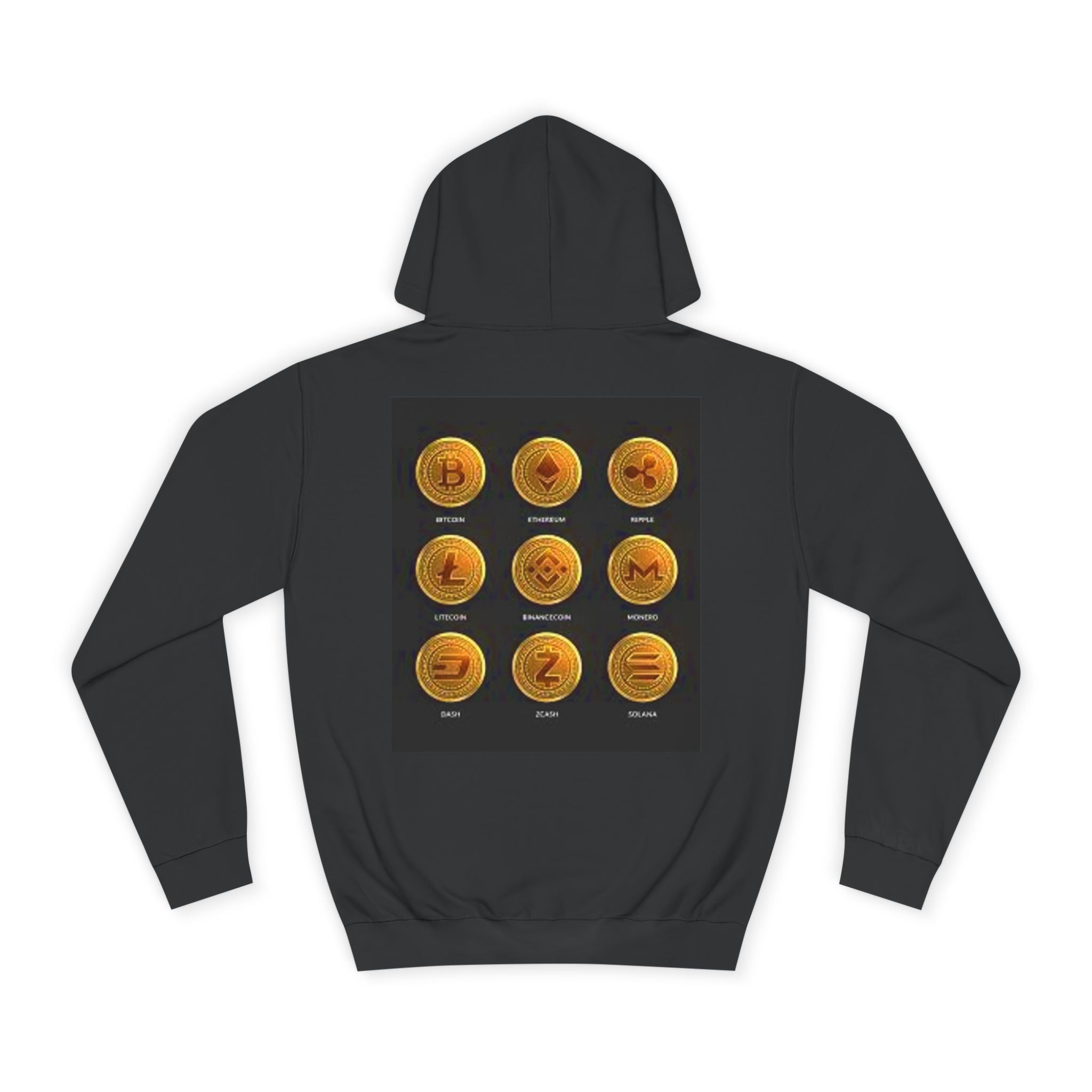 Crypto Coin Icons Hoodie | Bitcoin Ethereum Litecoin Ripple Doge Zcash Monero
