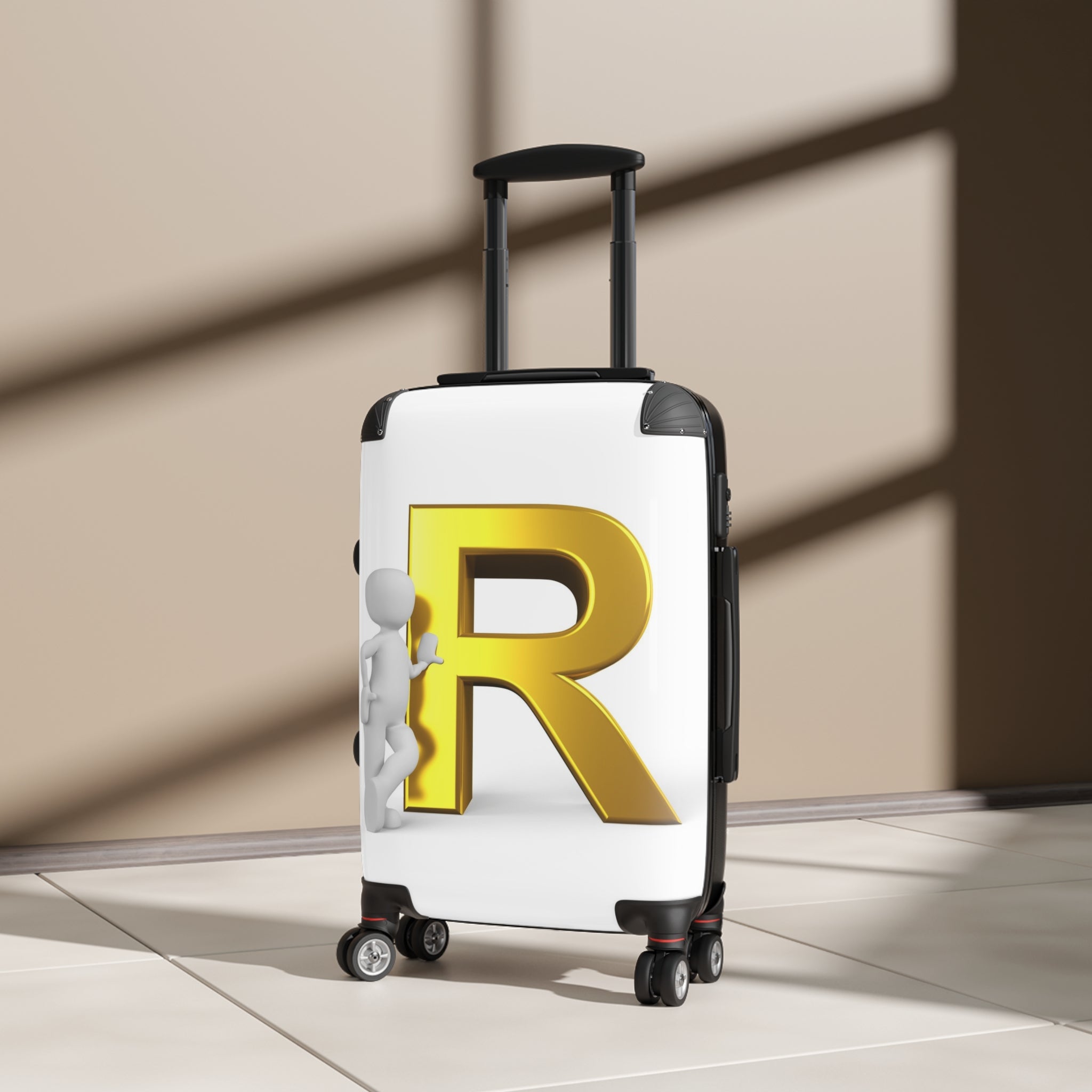 Gold Letter R Monogram Suitcase | Initial Luggage Cover