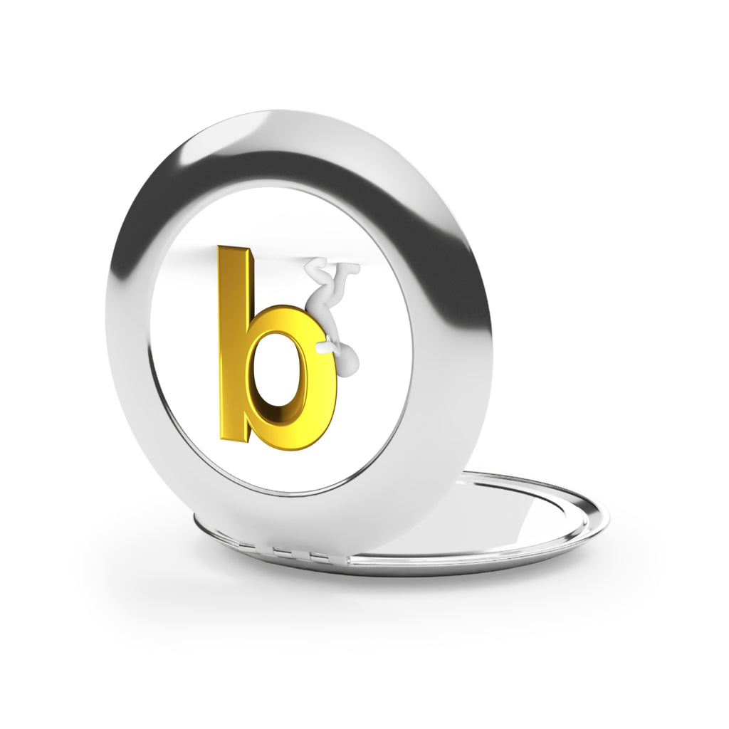 3D Gold Letter Q Compact Mirror | Initial Monogram Pocket Mirror
