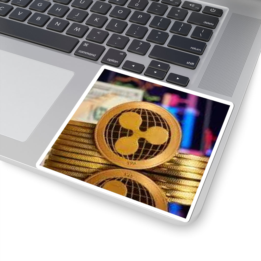 Ripple Crypto Coin Sticker | Kiss-Cut Sticker, Cryptocurrency Design