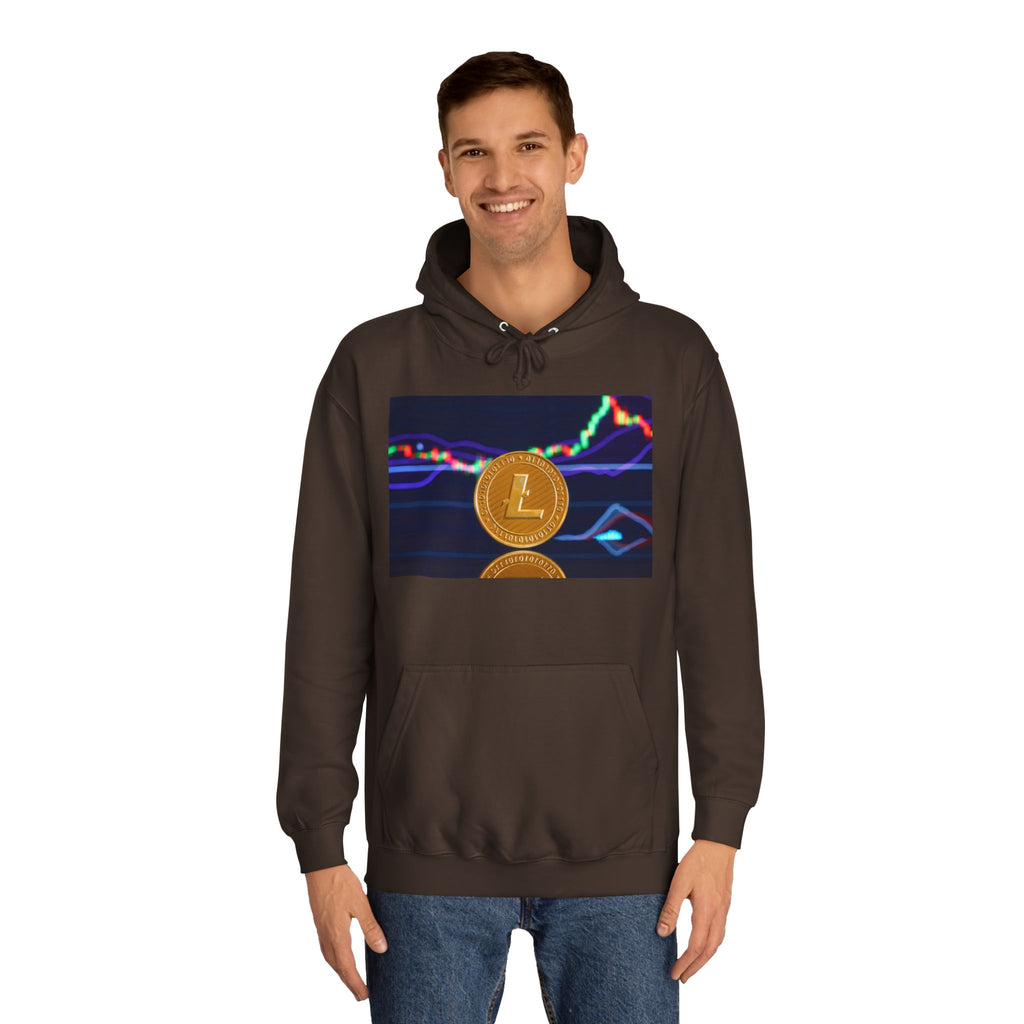 Litecoin Coin Graphic Hoodie | Crypto Chart Design, Digital Currency Apparel