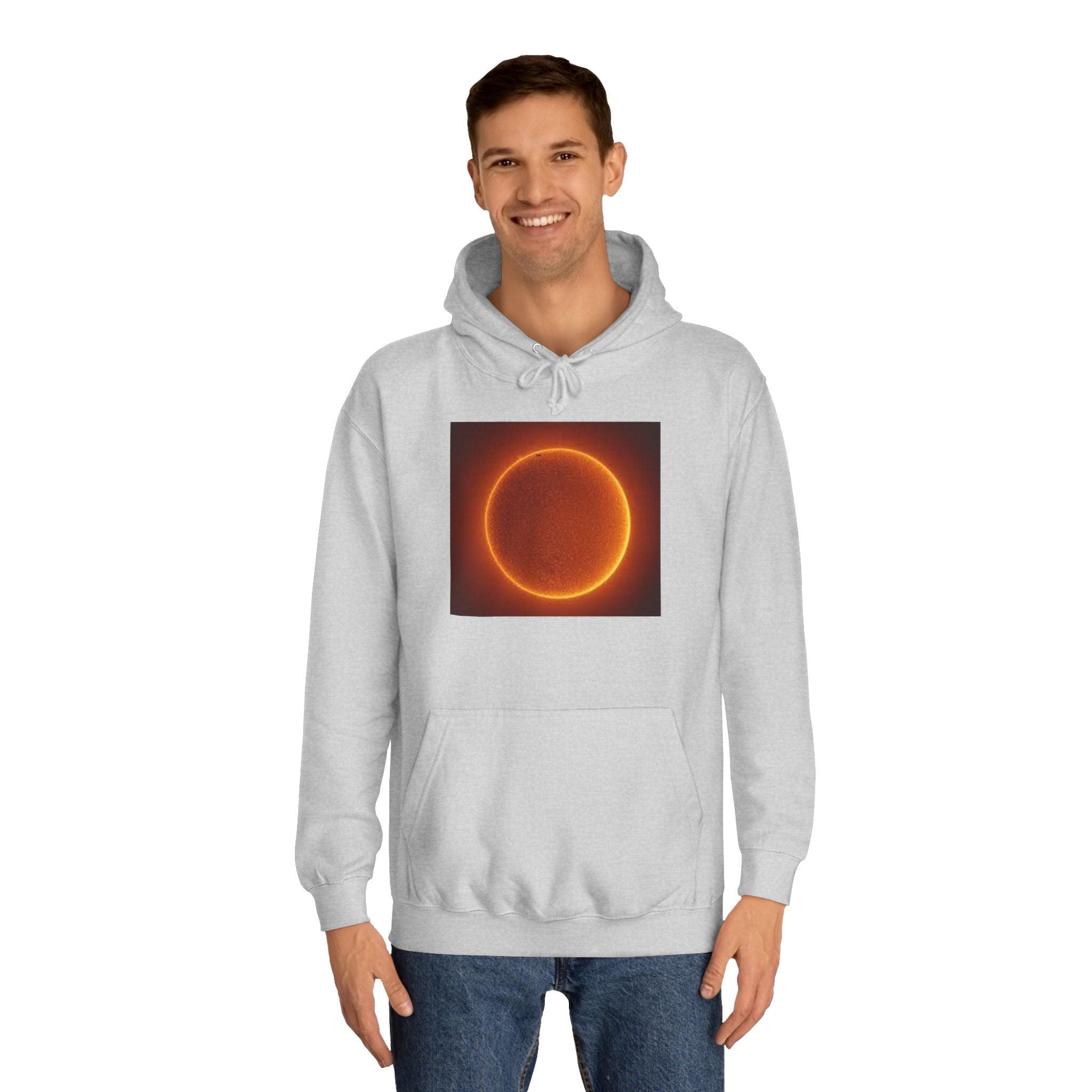 Fiery Solar Ring Hoodie | Sun Eclipse Graphic, Space Astronomy Sweatshirt