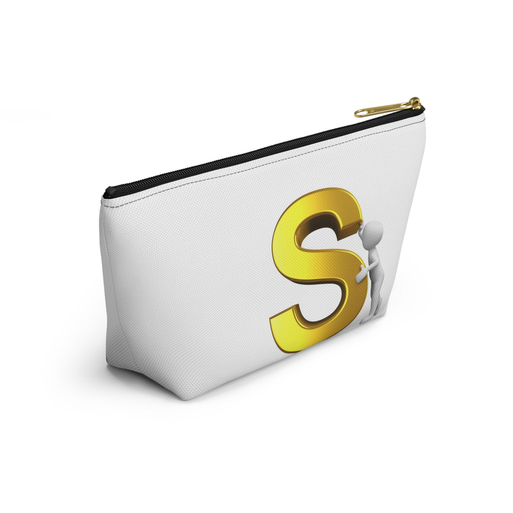 Gold Letter S Monogram Accessory Pouch