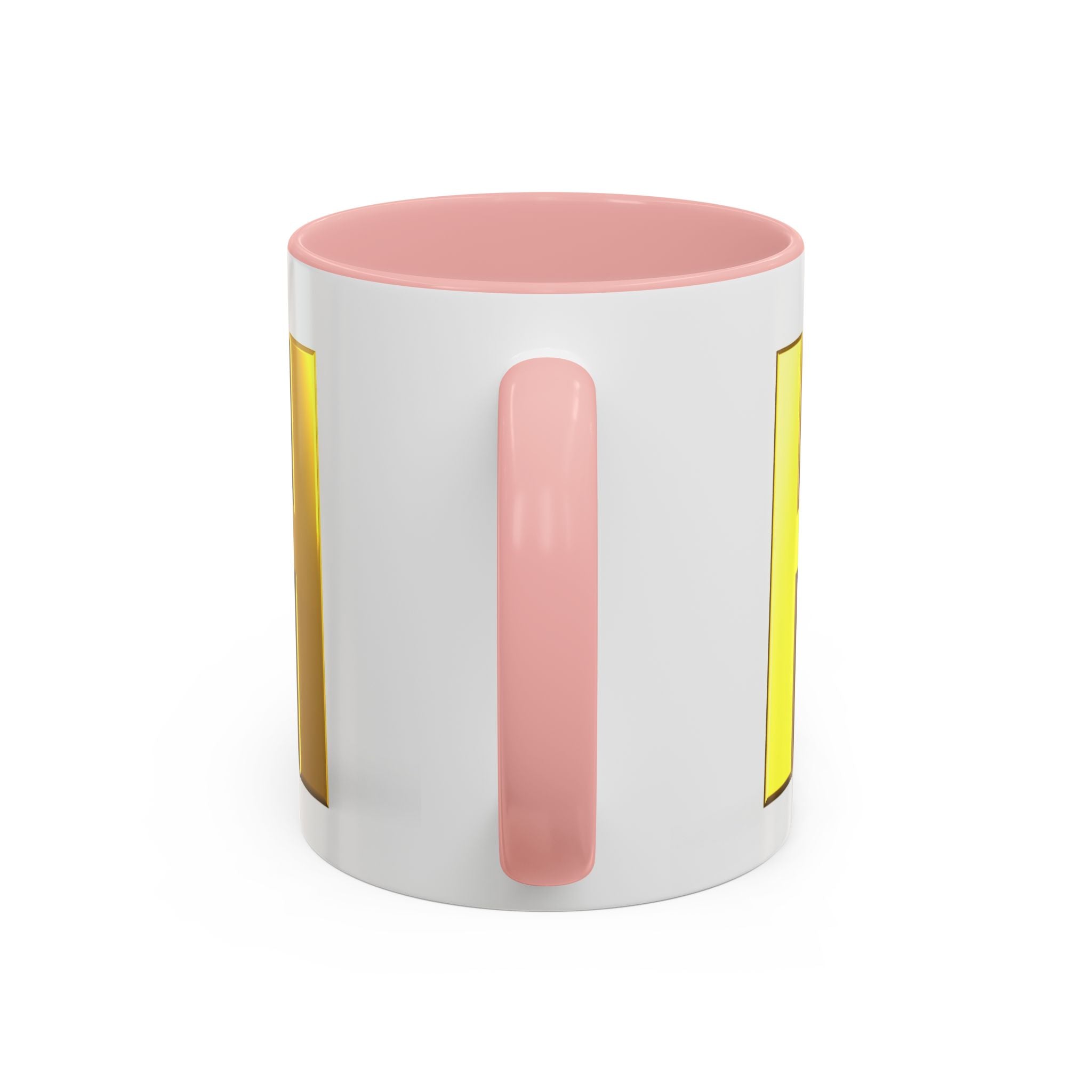 Mug en céramique avec bonhomme allumette 3D accroché à la lettre H dorée | Mug à anse de couleur