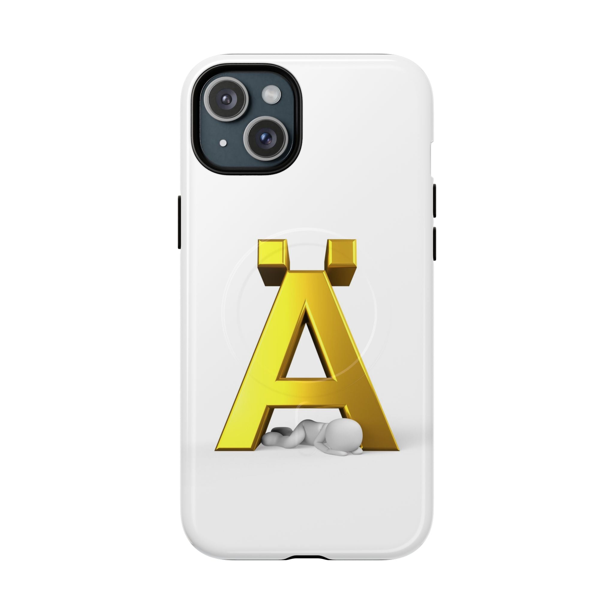 Coque de téléphone Lettre Ä Dorée | Étui magnétique renforcé, Monogramme initial