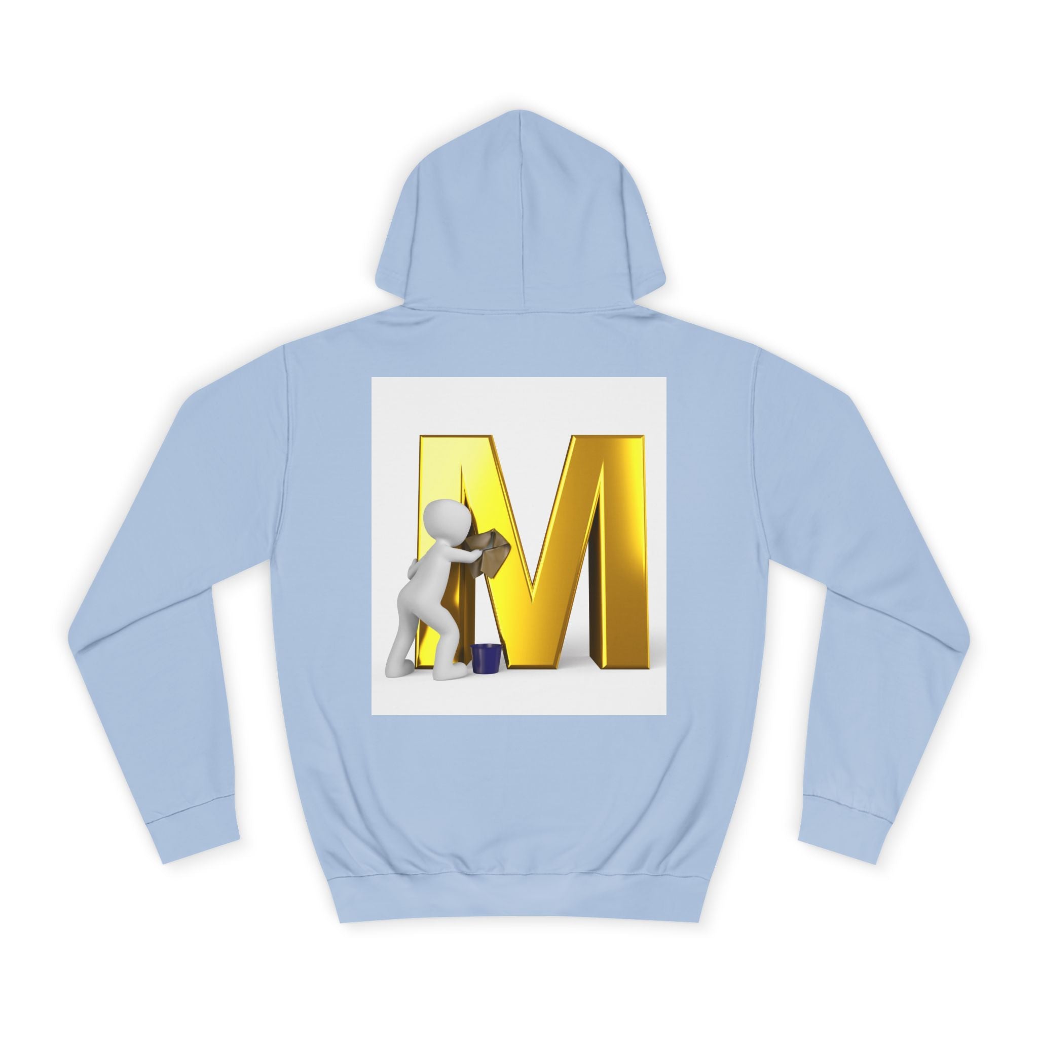 Gold Letter M with Figure Hoodie | Monogram Initial M Sweatshirt