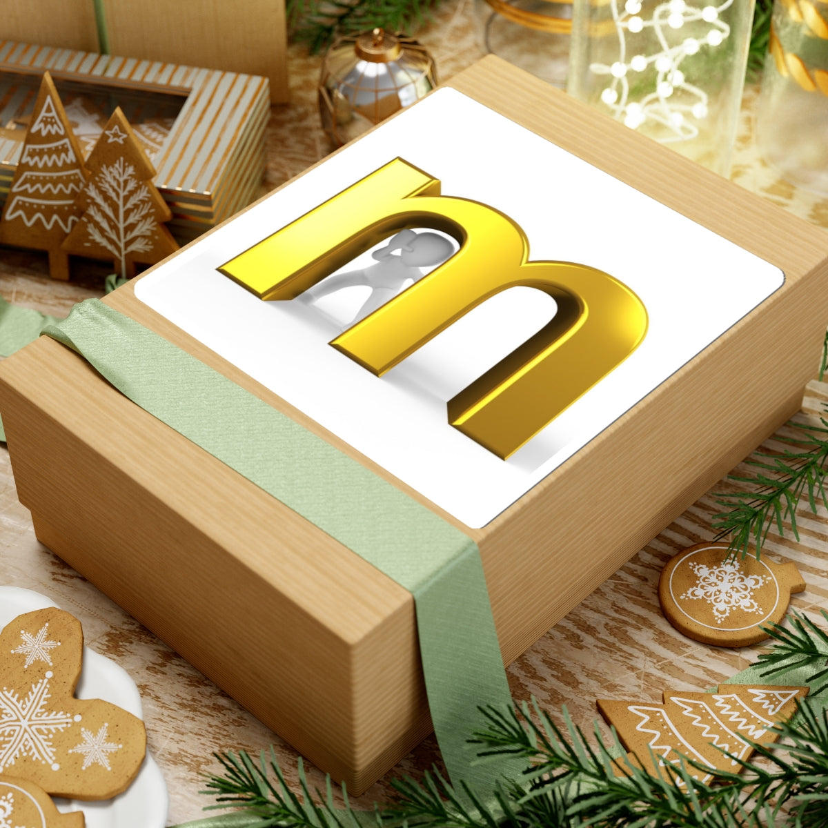 Gold Letter M Sticker | Monogram Kiss-Cut Sticker