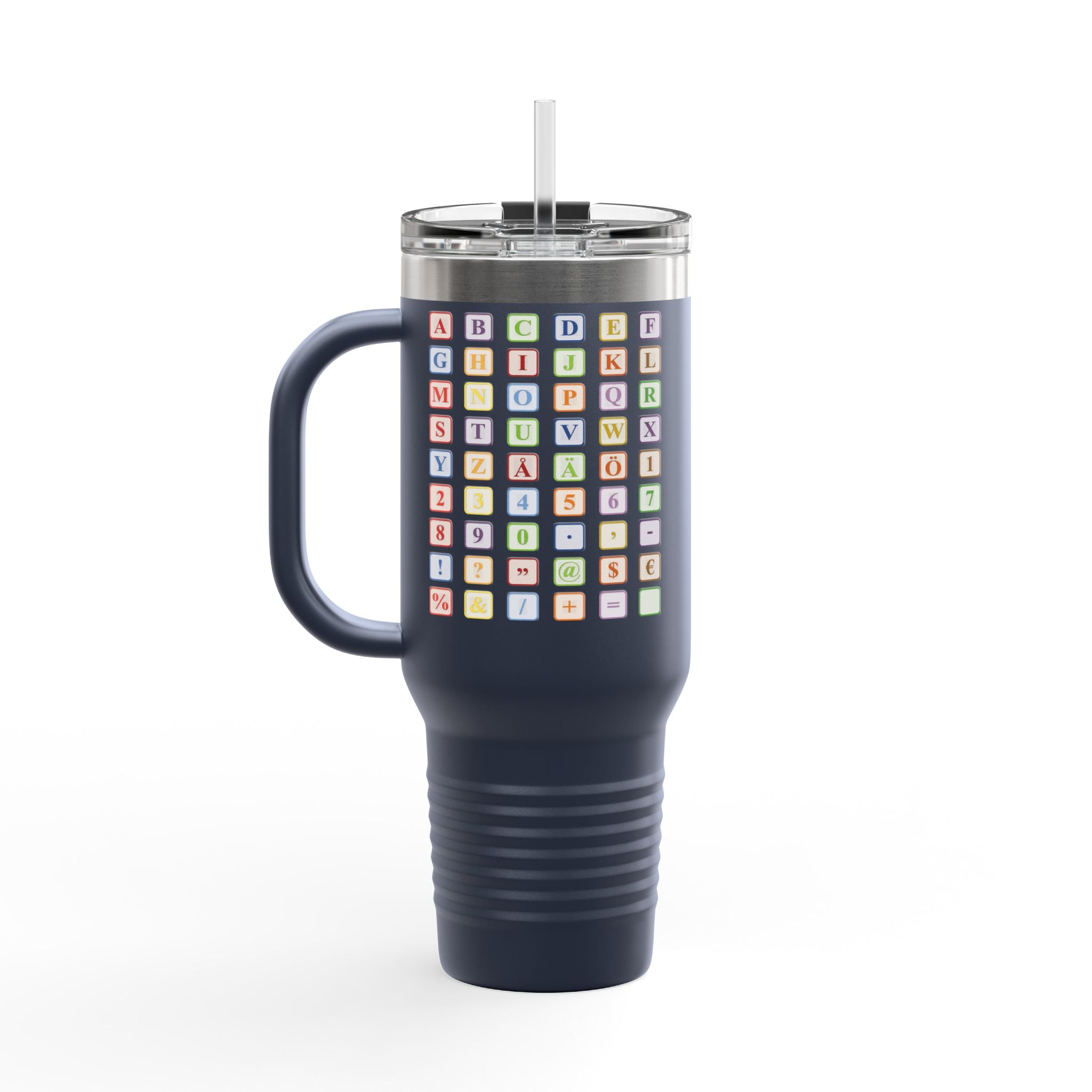 Pastel Baby Blocks Alphabet, Travel Mug