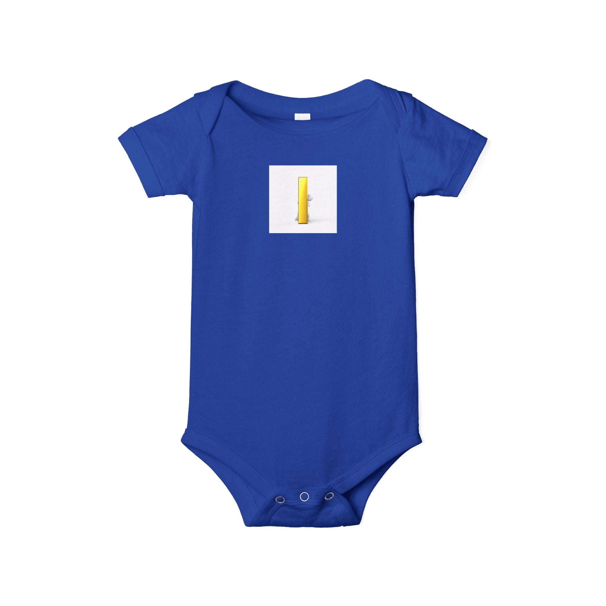 Lettre jaune et grenouillère bébé | Bodysuit bébé minimaliste