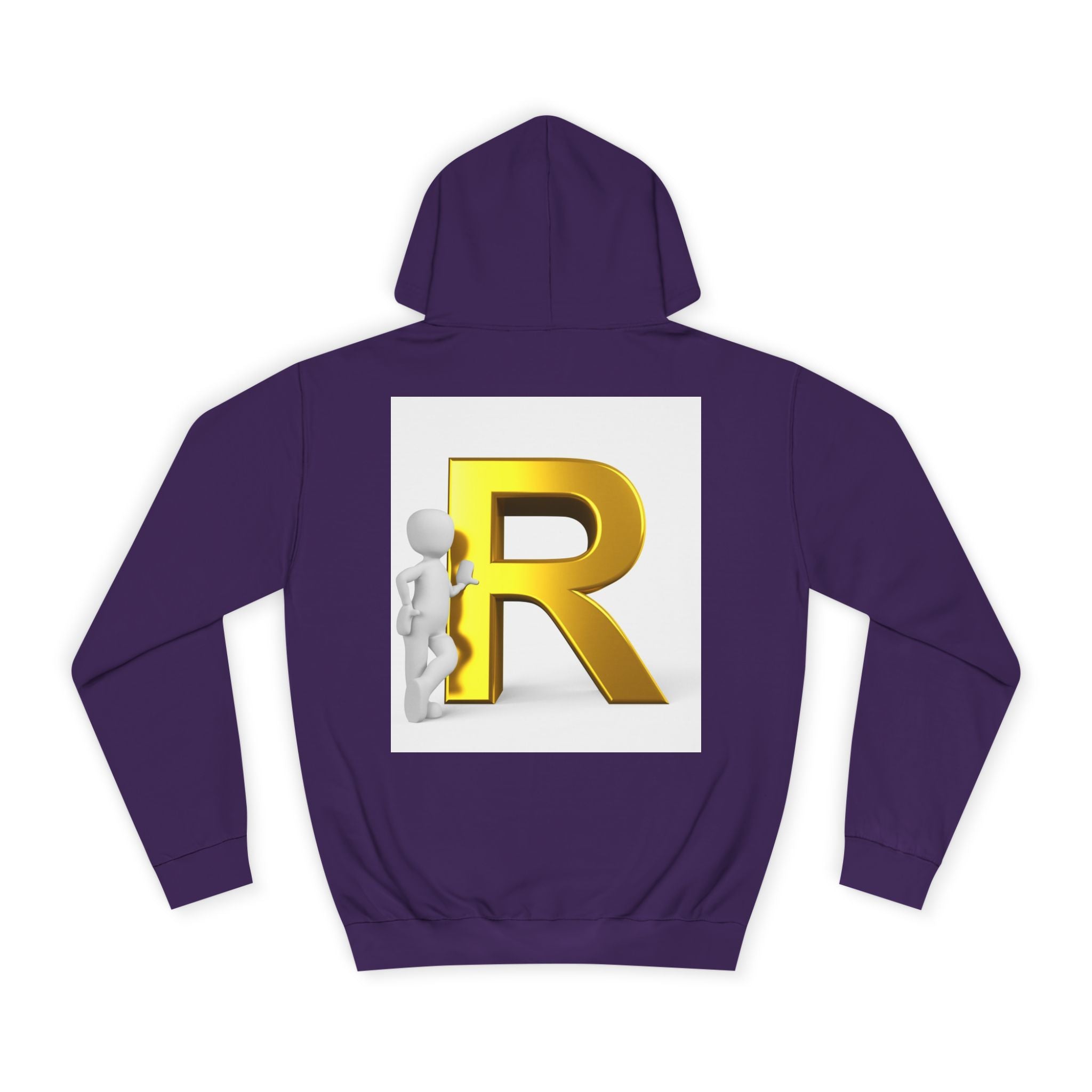 Gold Letter R Hoodie | 3D Character Leaning on R