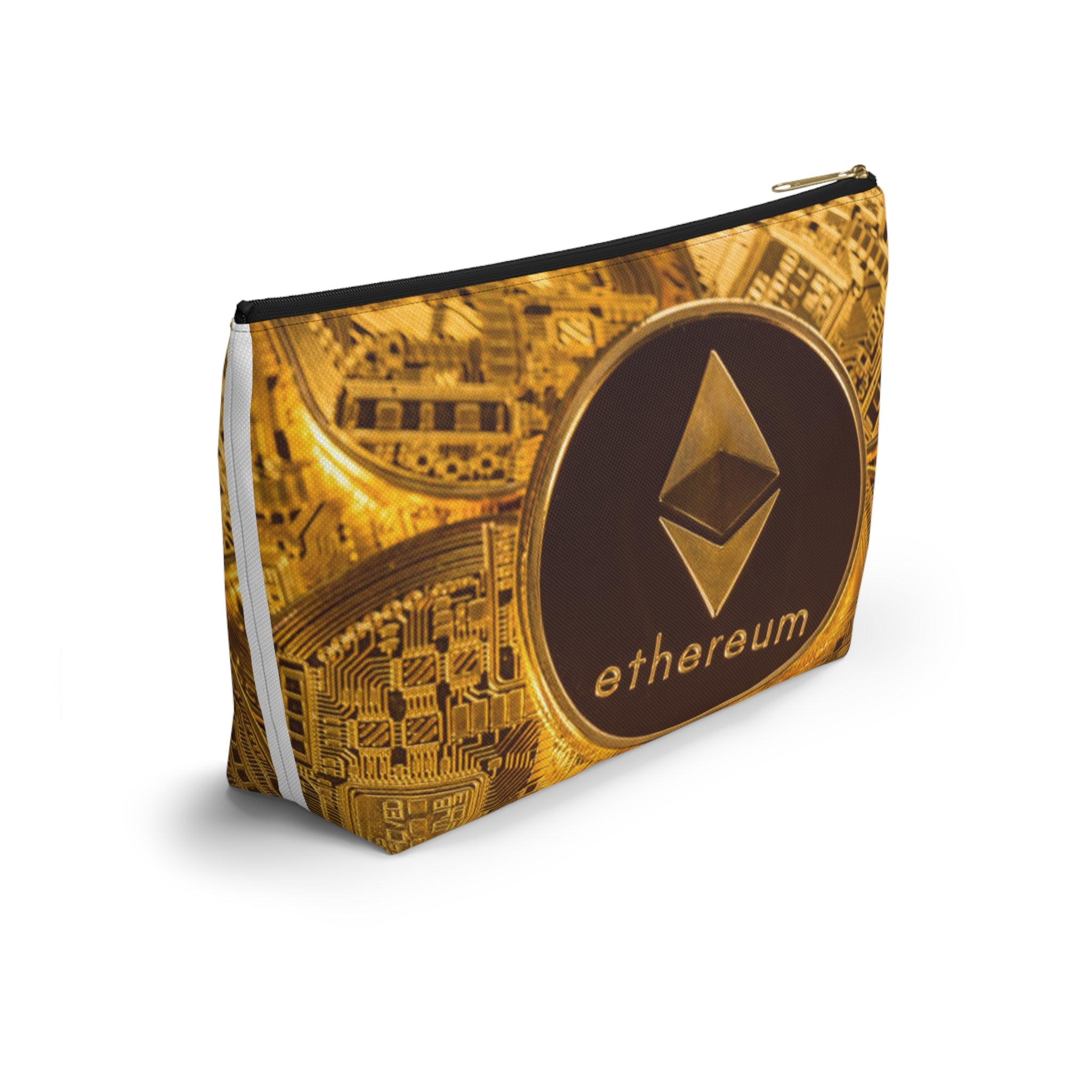 Ethereum Coin Accessory Pouch | Crypto Makeup Bag, T-Bottom Zipper Pouch