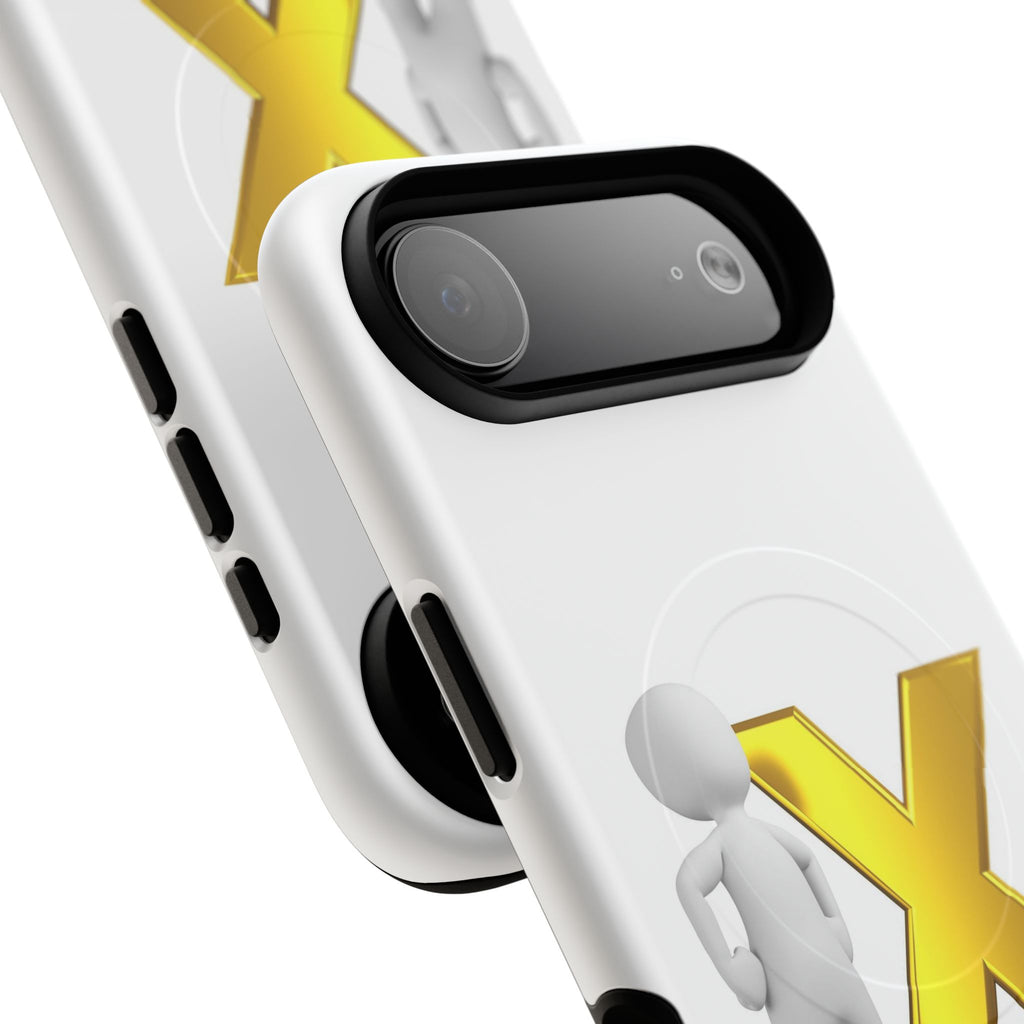 Gold X with 3D Figure iPhone Case | Tough Magnetic Case