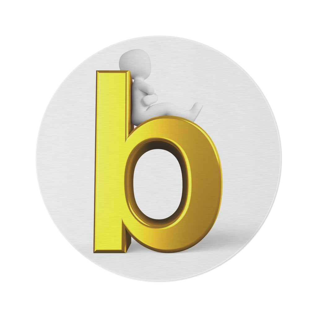 Gold Letter B Round Rug | Monogram Initial Home Decor