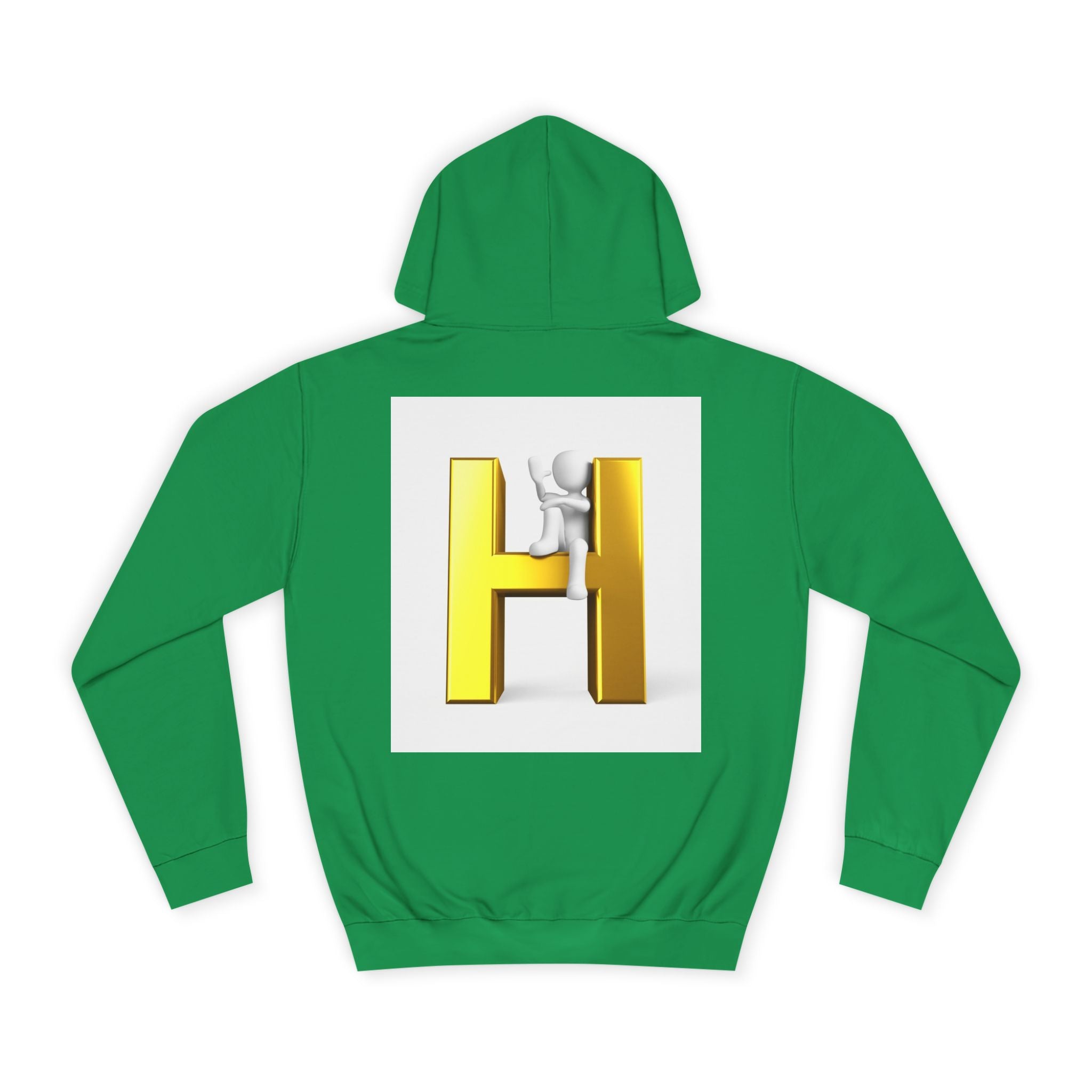 Gold 3D Letter H Hoodie | Monogram Initial Sweatshirt
