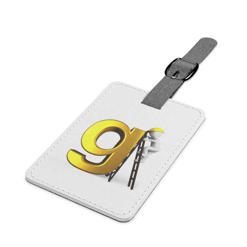 Yellow Letter G with Ladder luggage tag | Saffiano polyester rectangle