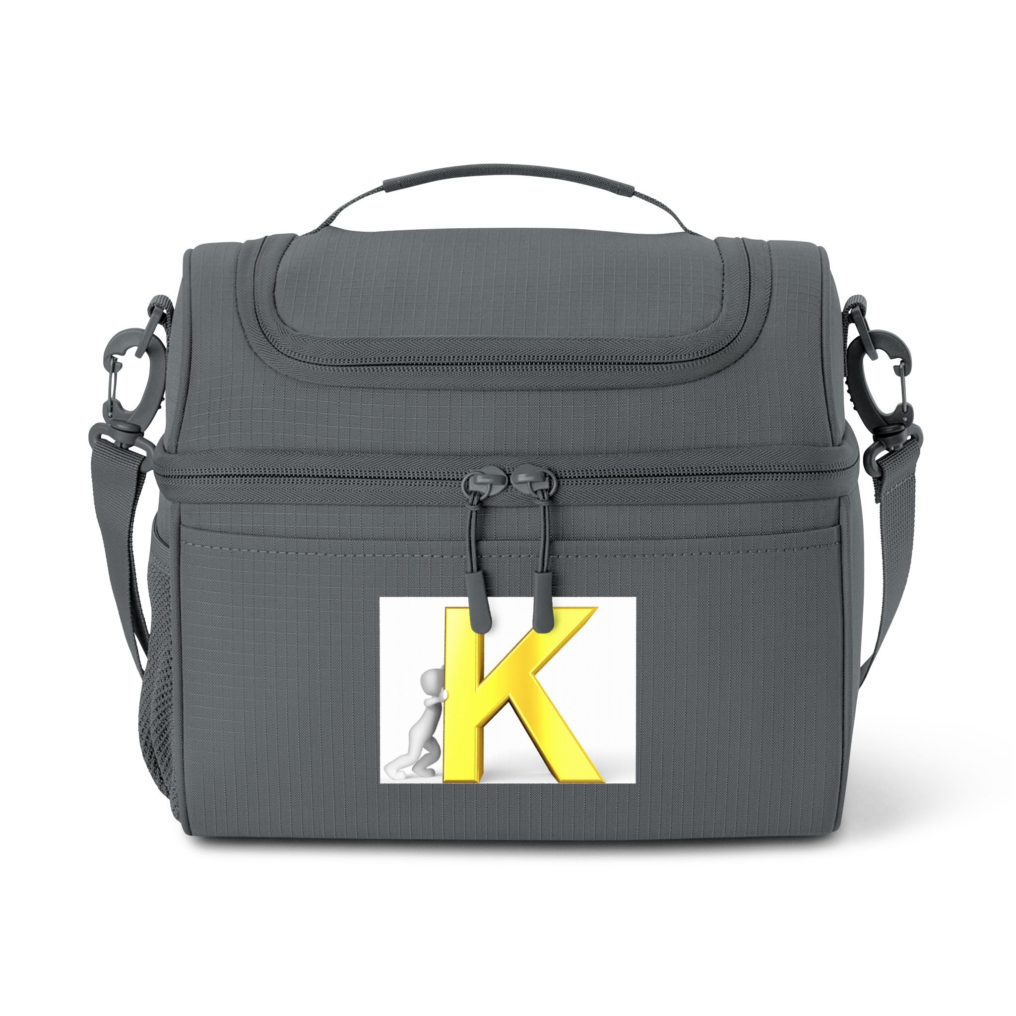 Yellow K Monogram Cooler Bag | Initial K Lunch Tote