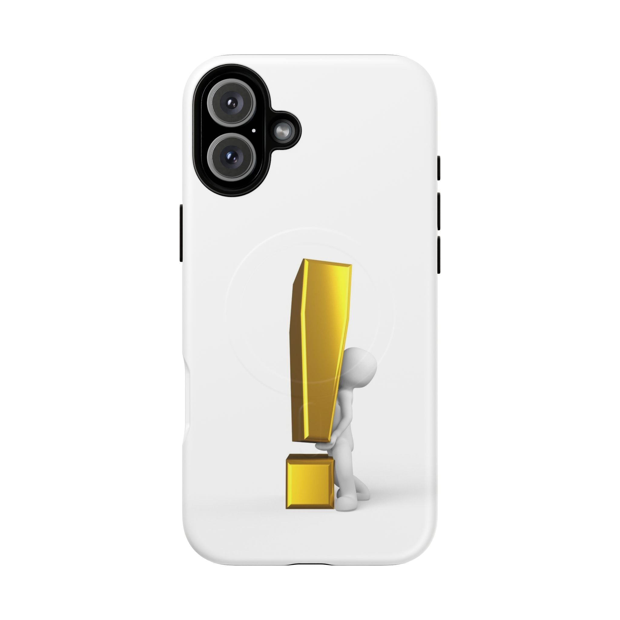 Coque de téléphone aimantée robuste Point d'exclamation doré