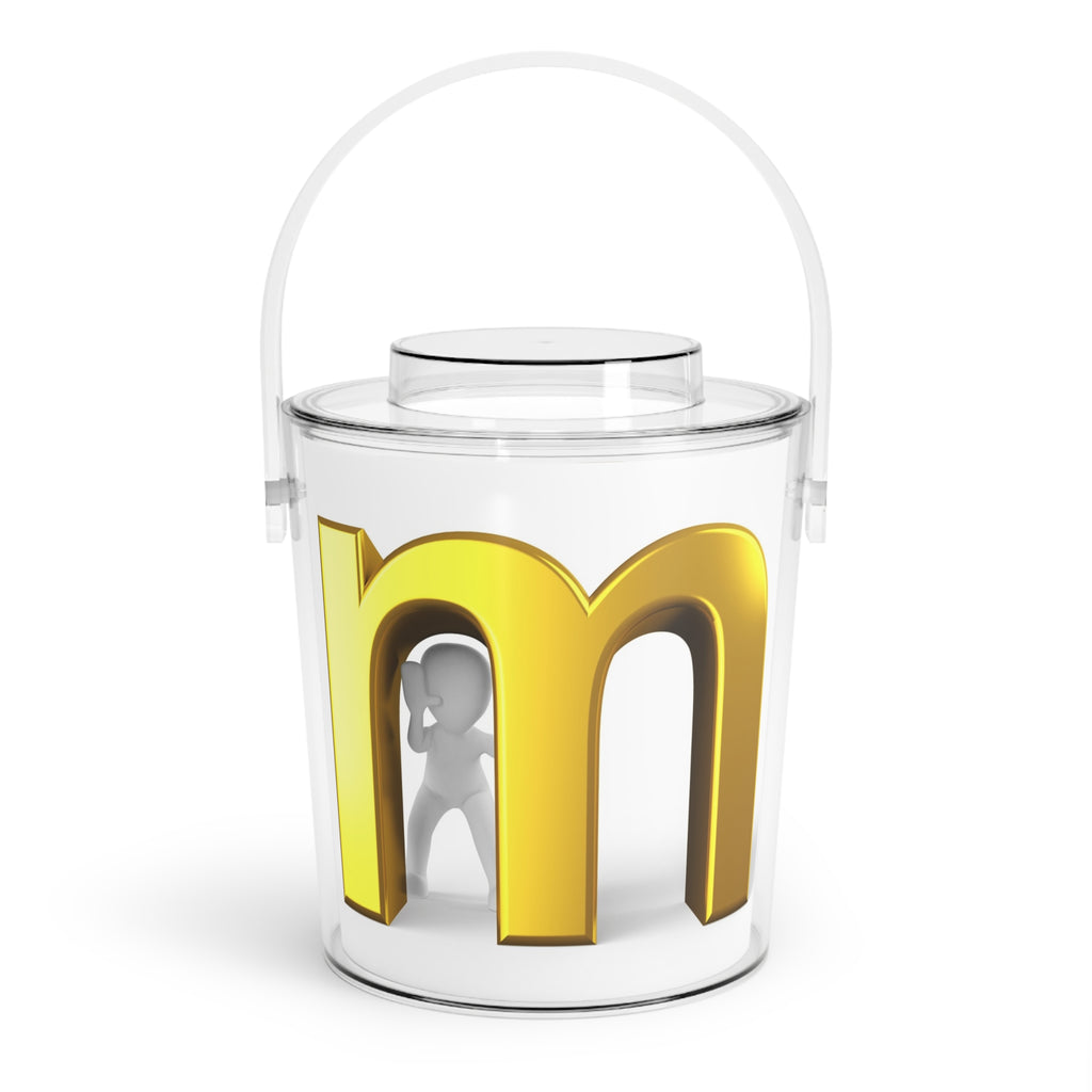 Gold Letter M Monogram Ice Bucket