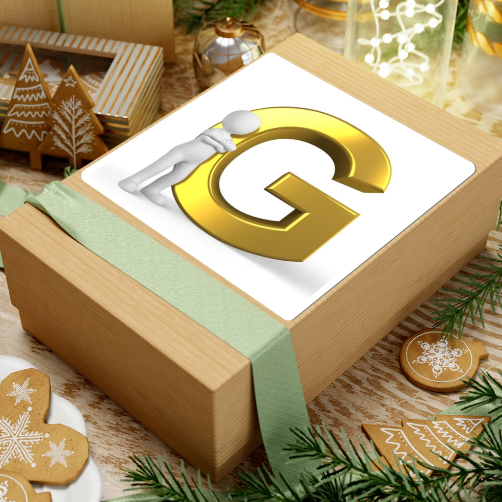 Gold 3D Letter G Sticker | Kiss-Cut Sticker