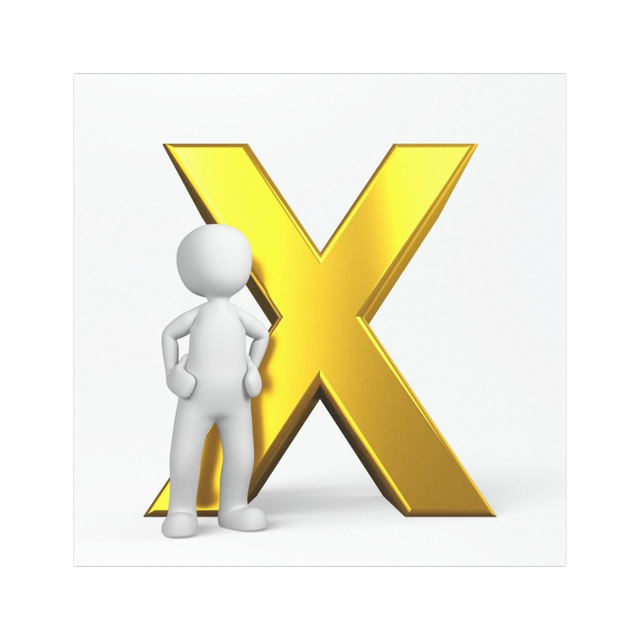 Gold Letter X Car Magnet | Alphabet Initial Magnetic Decal