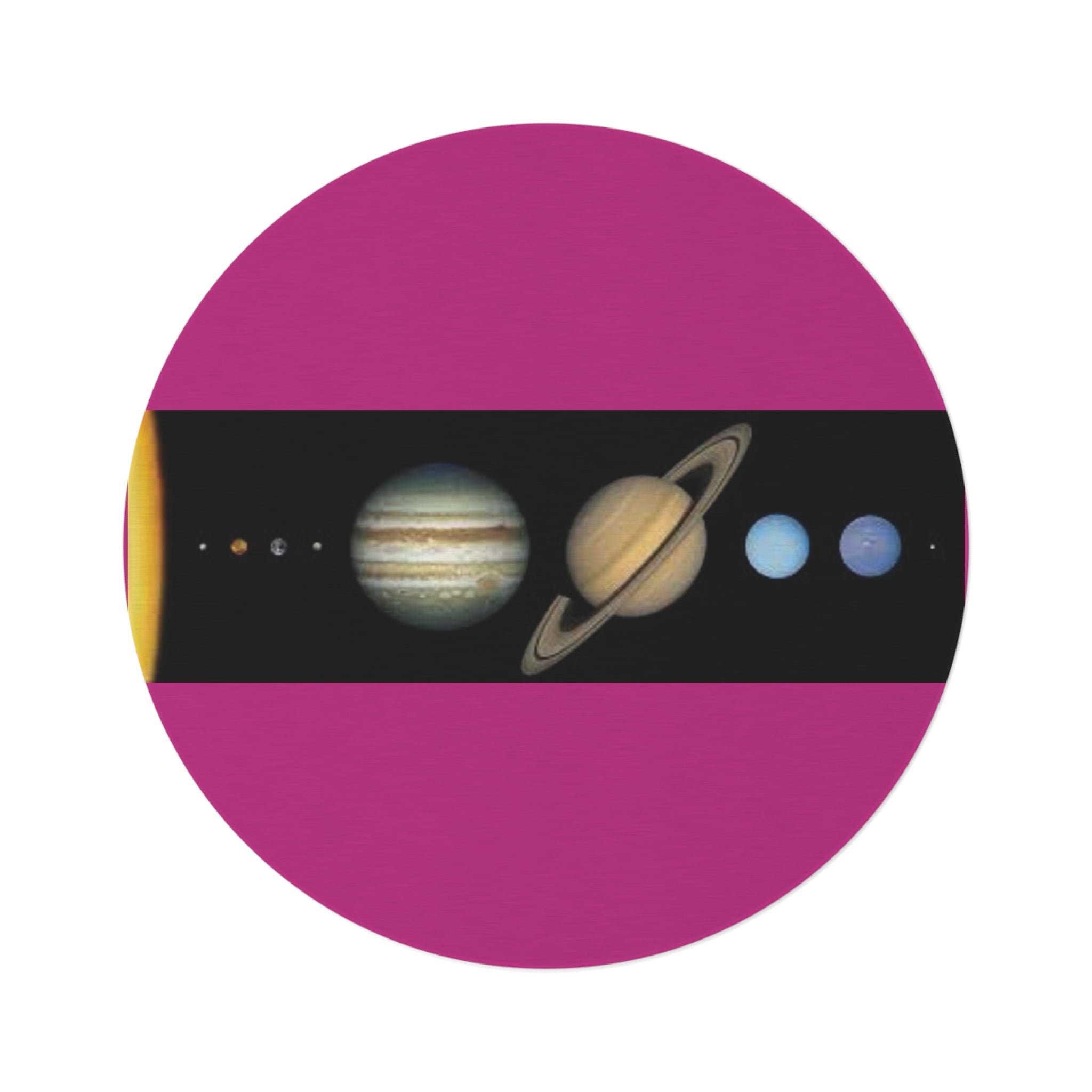 Solar System Planets Round Rug | Planetary Space Mat