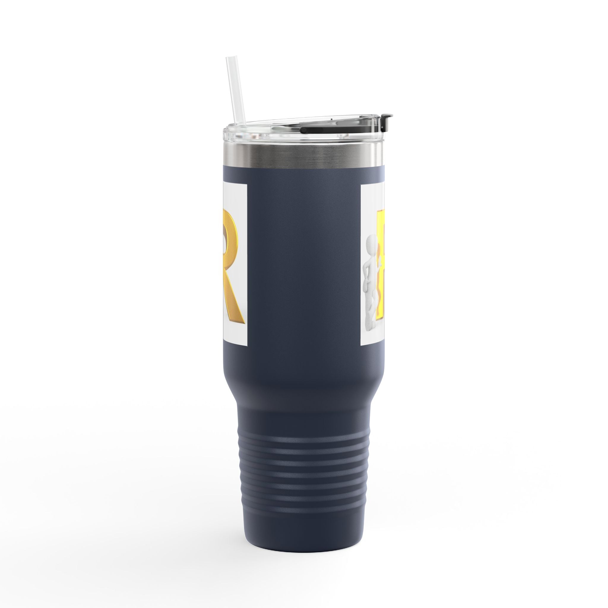 Mug de voyage isotherme avec initiale R en 3D doré | 1,18 L