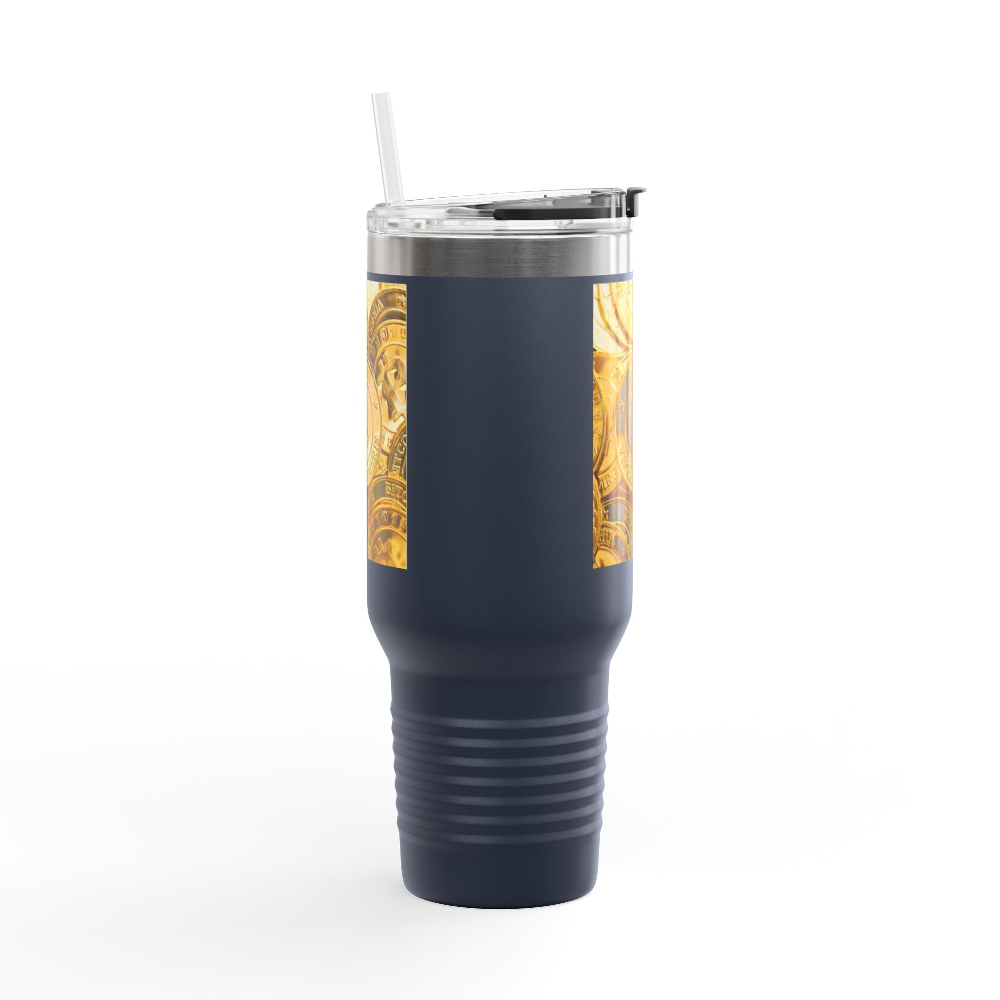 Mug de voyage à motif de pièces Bitcoin | Gobelet isotherme de 1,2 litre