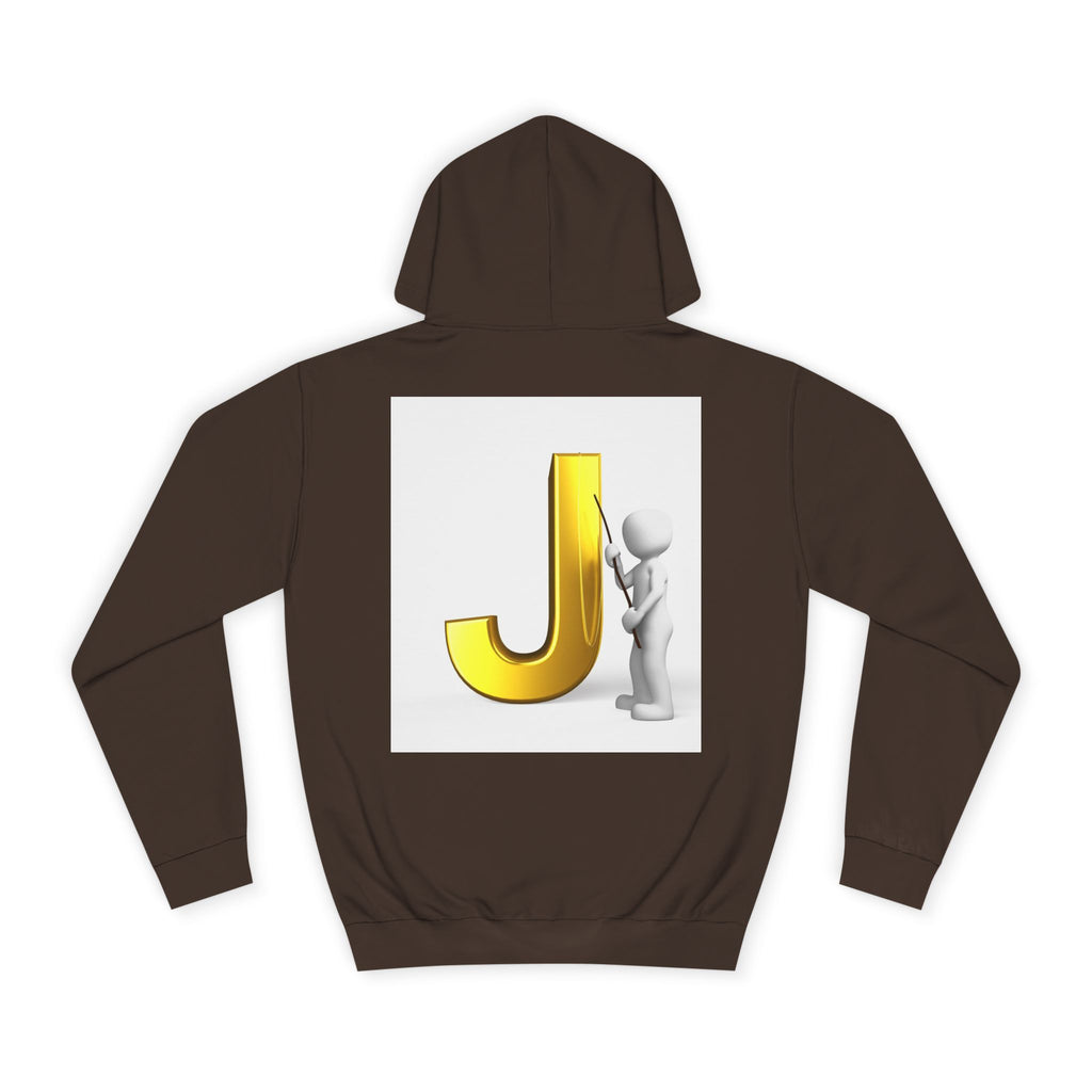 Golden Letter J Initial Hoodie | Monogram J Sweatshirt