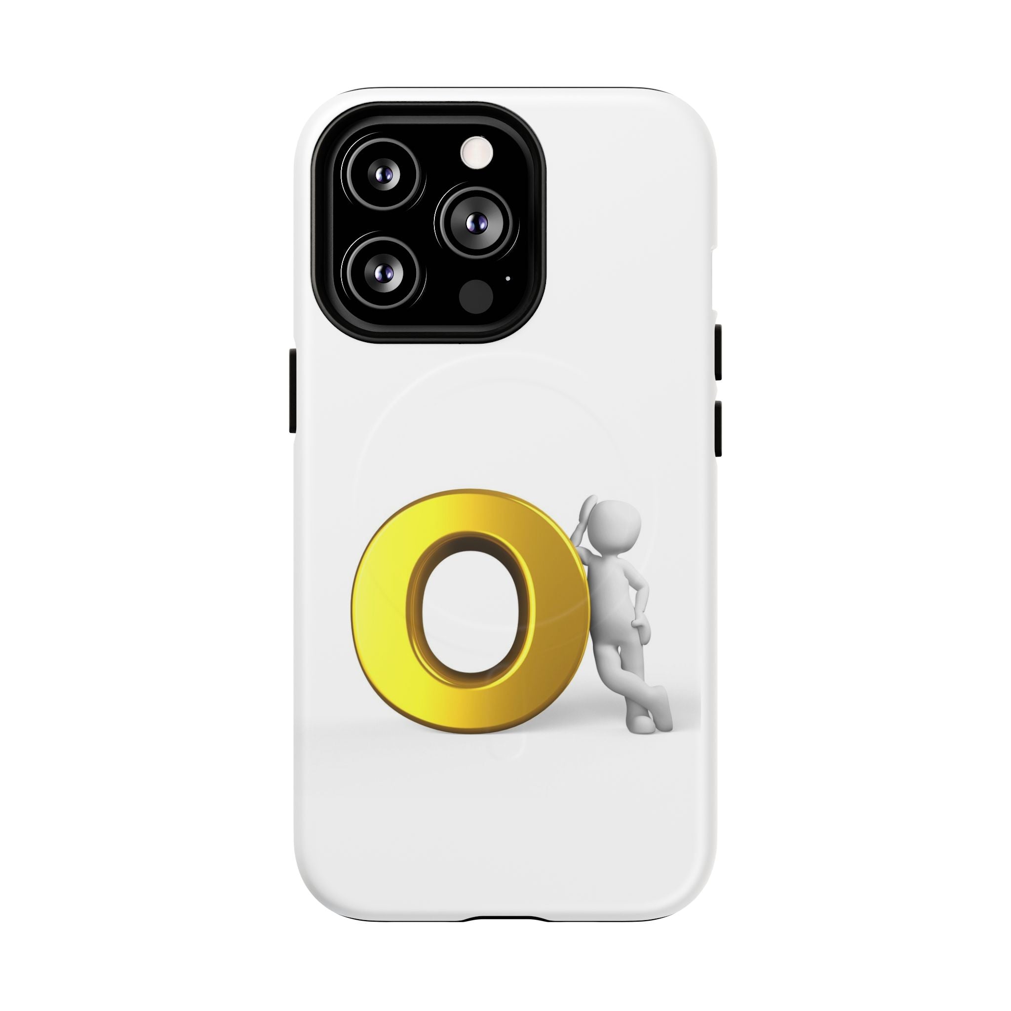 3D Gold Letter O Character phone case | Tough Magnetic Case, magnetic compatible