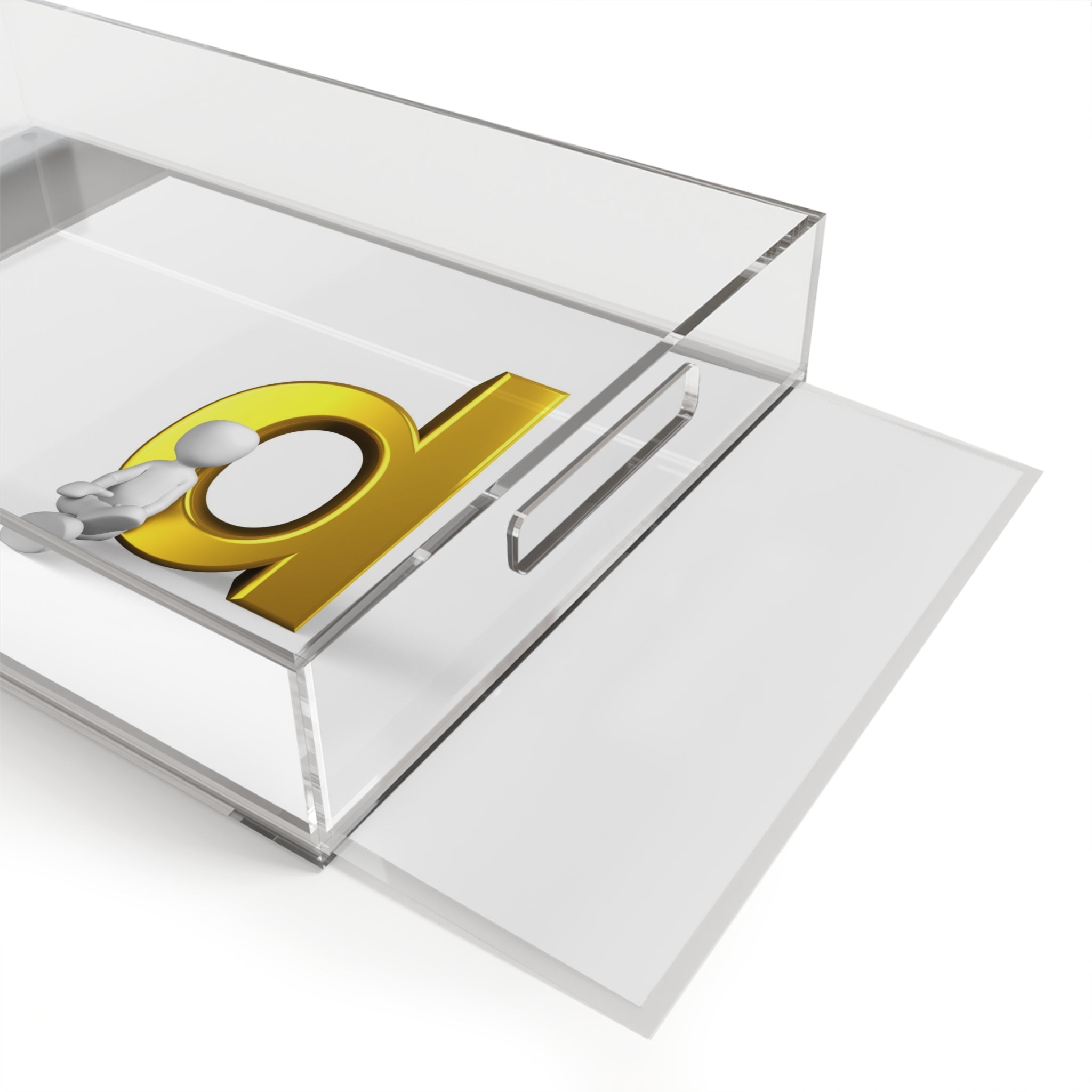 Golden Letter D Initial Acrylic Serving Tray | Monogram Letter D Decor