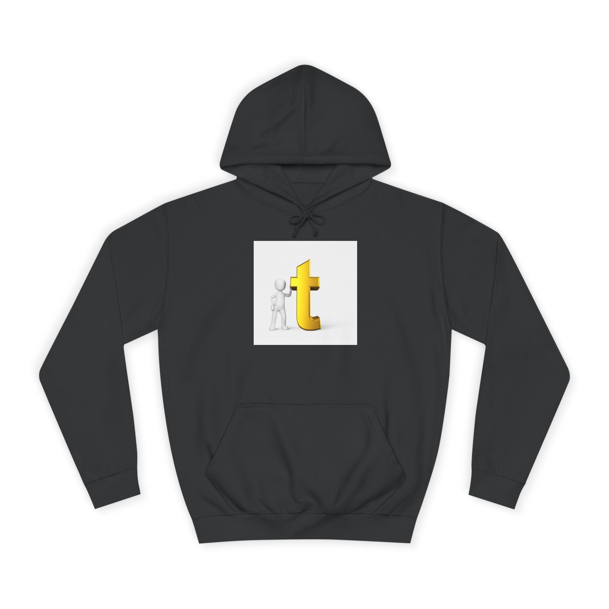 Sweat à capuche 3D Gold Letter T | Sweat-shirt initial minimaliste Letterman