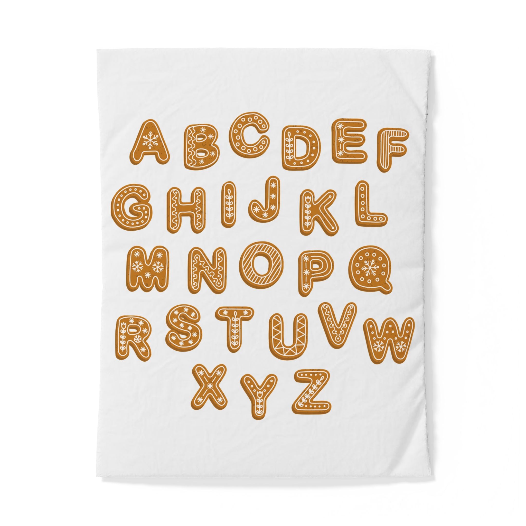 Gingerbread Cookie Alphabet Duvet Cover | Kids Bedding, Holiday Alphabet