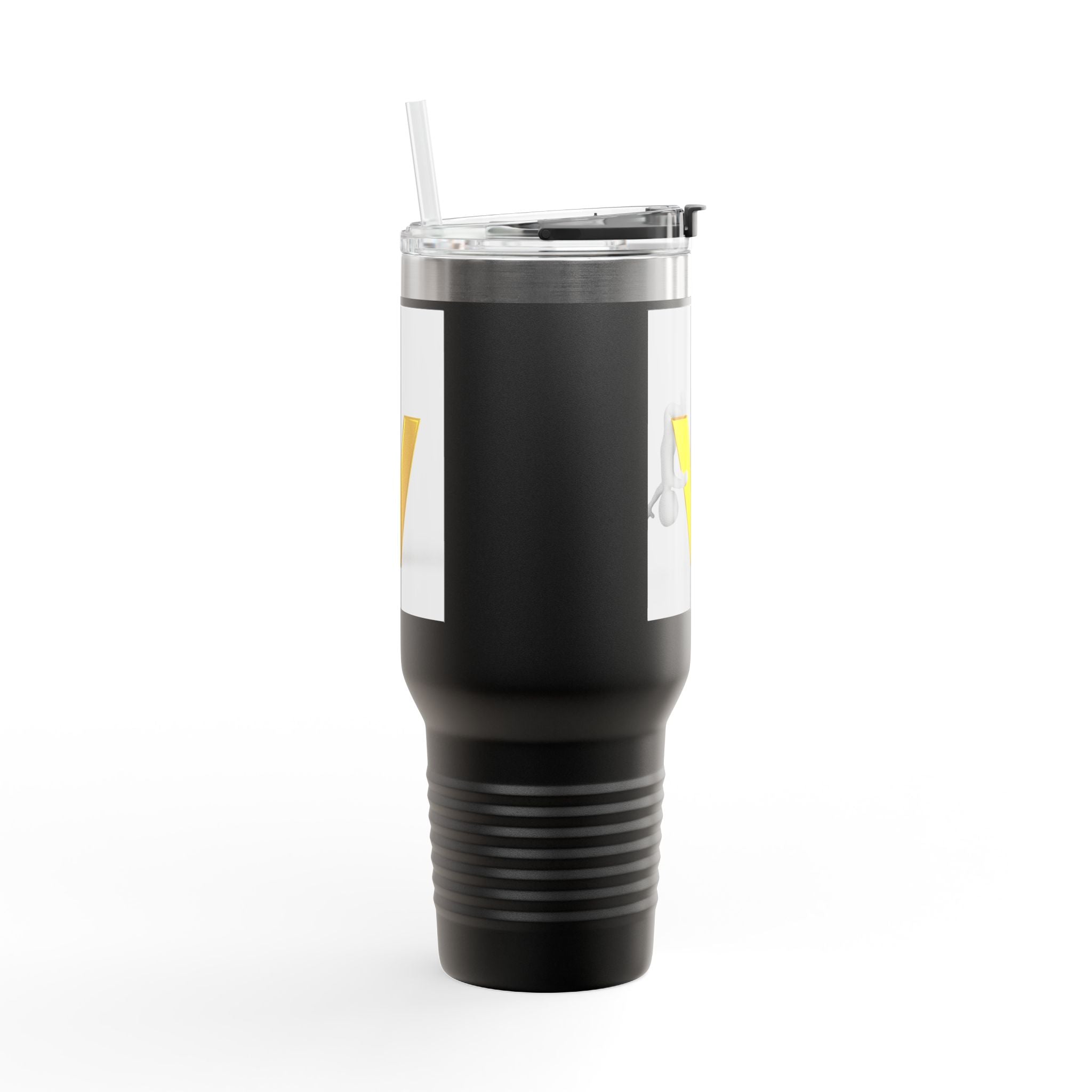 Mug de voyage monogramme lettre V dorée | Gobelet isotherme de 40 oz